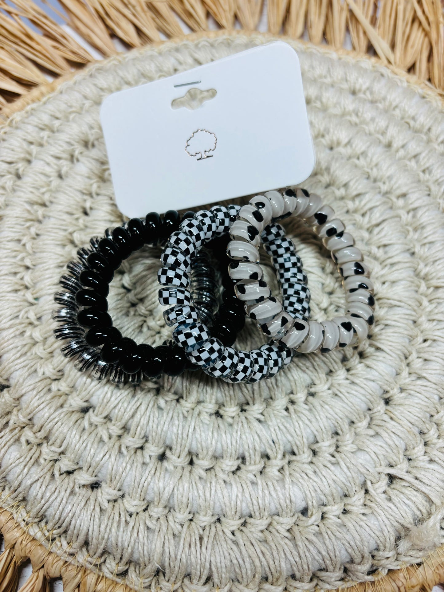 Black & White Spiral Hair tie