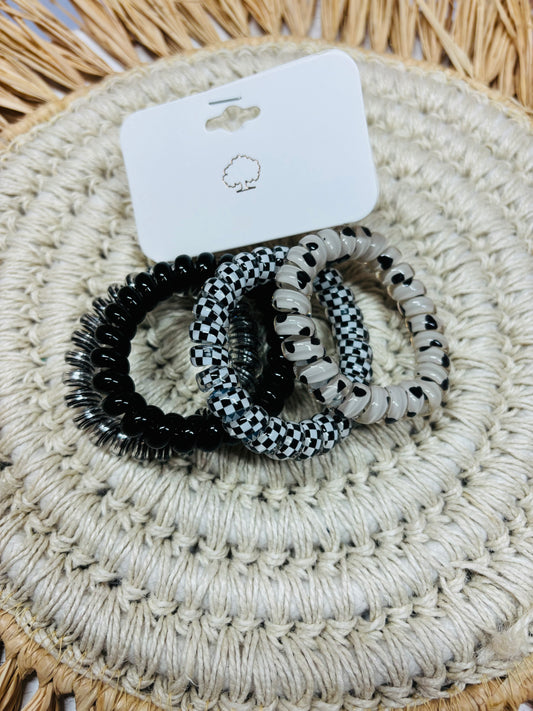 Black & White Spiral Hair tie