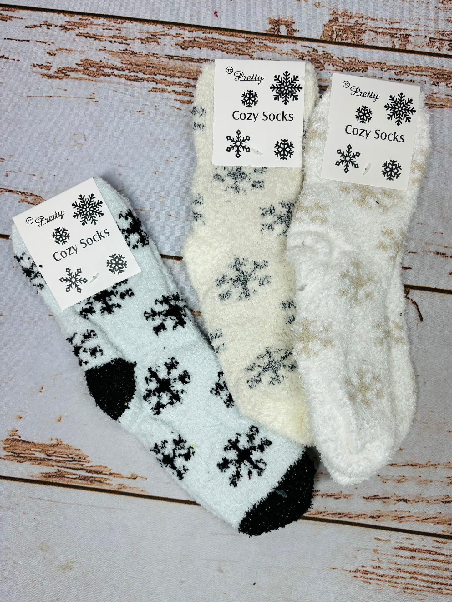 Snowflake Fuzzy Socks