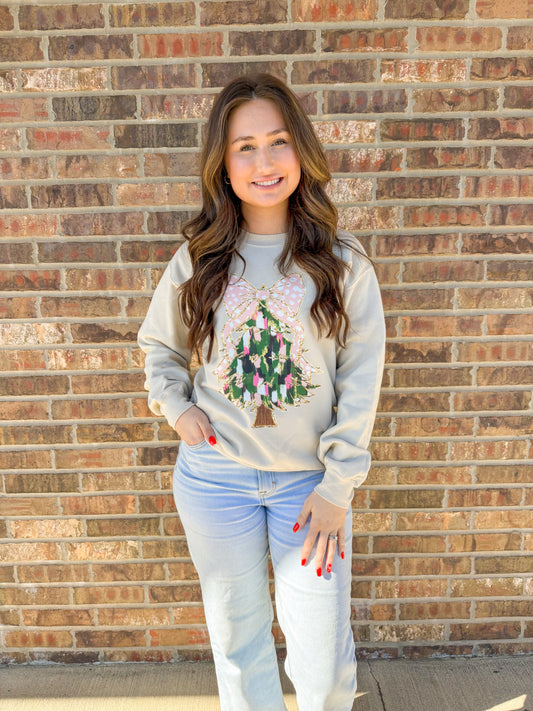 Christmas Tree & Bow Sweatshirt