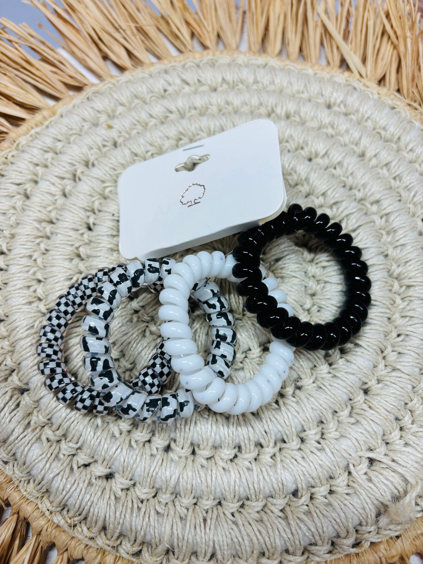 Black & White Spiral Hair tie