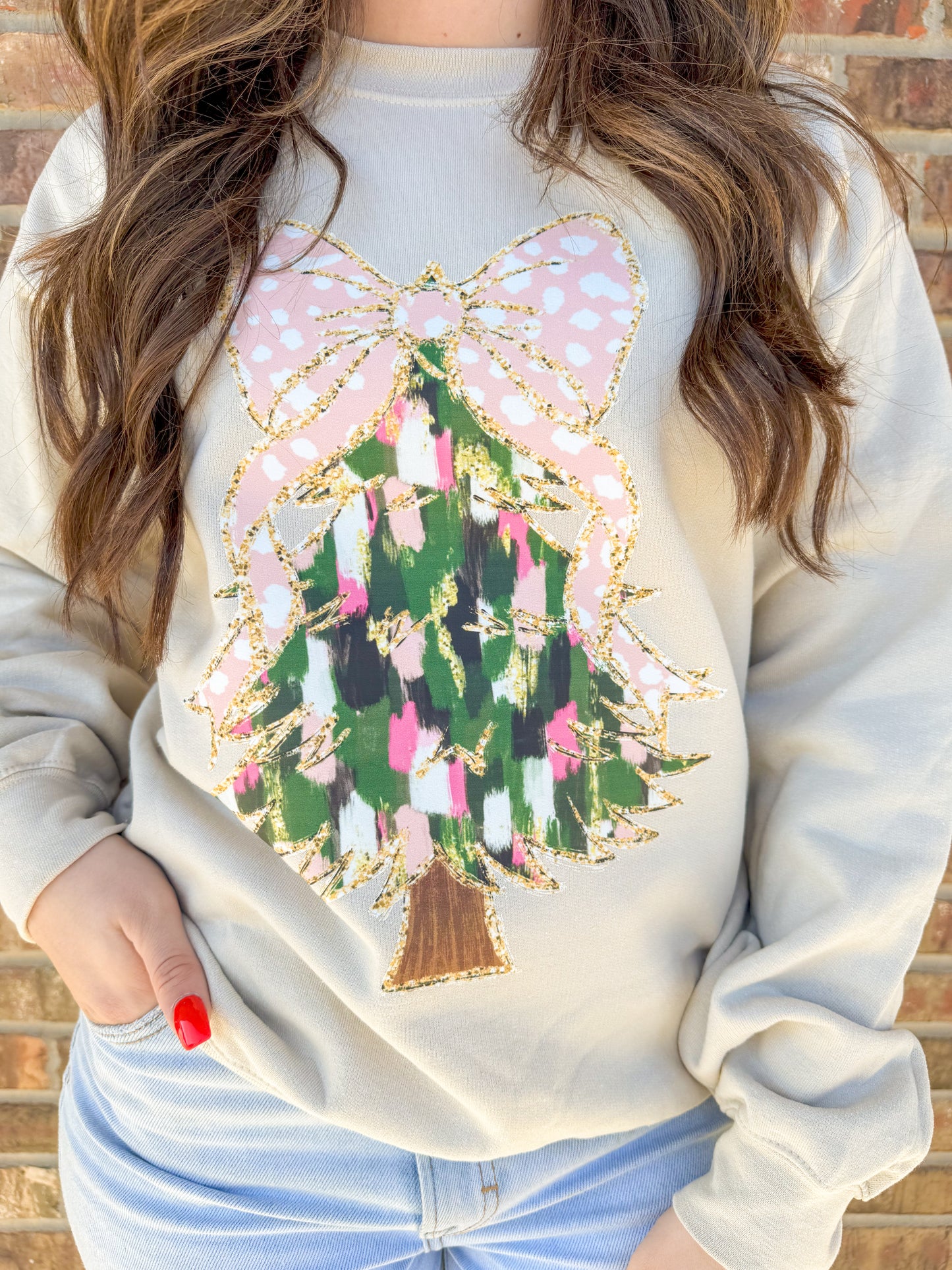 Christmas Tree & Bow Sweatshirt