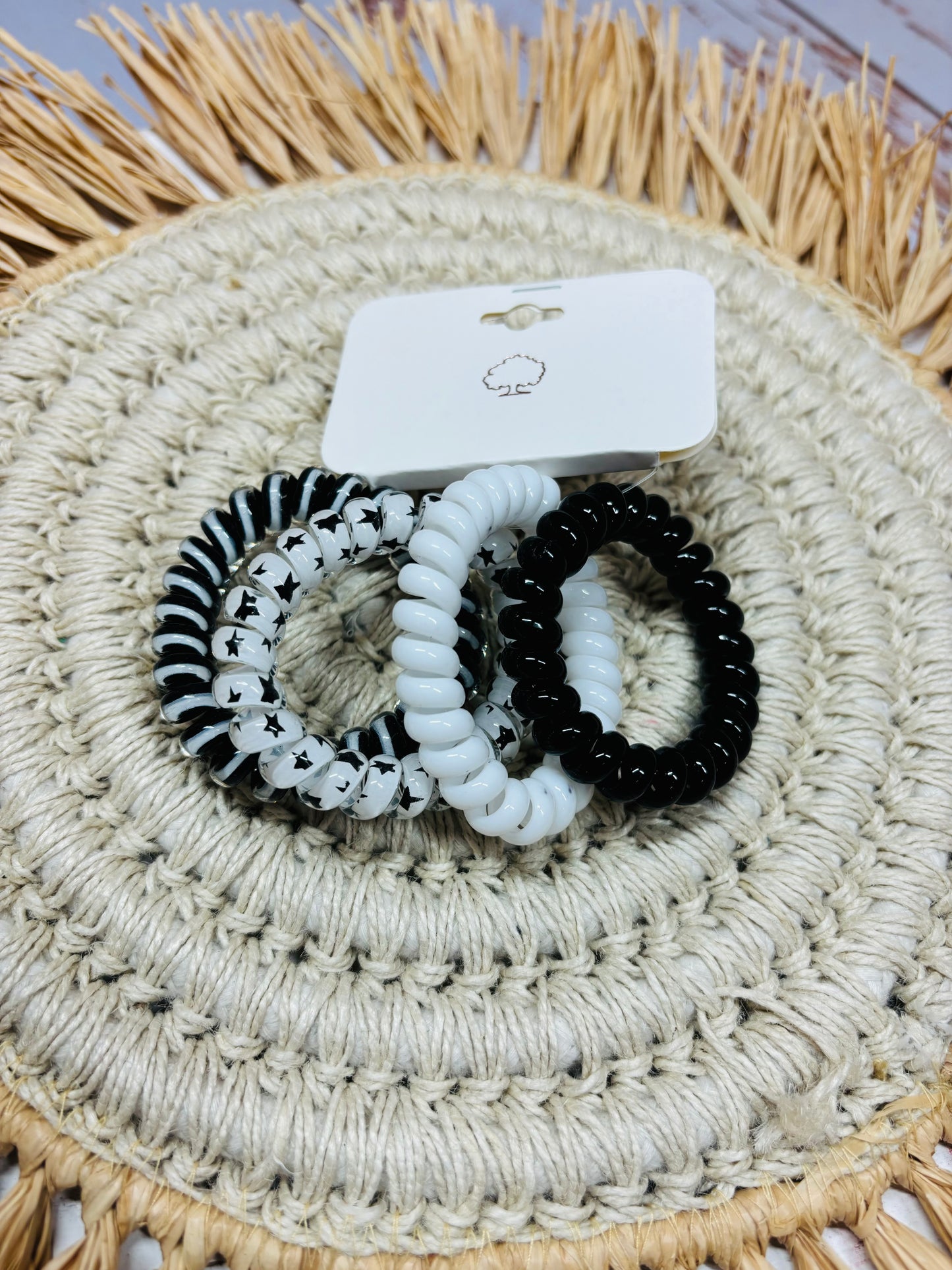 Black & White Spiral Hair tie