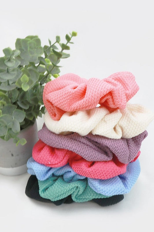 Sally Solid Textured Scrunchies