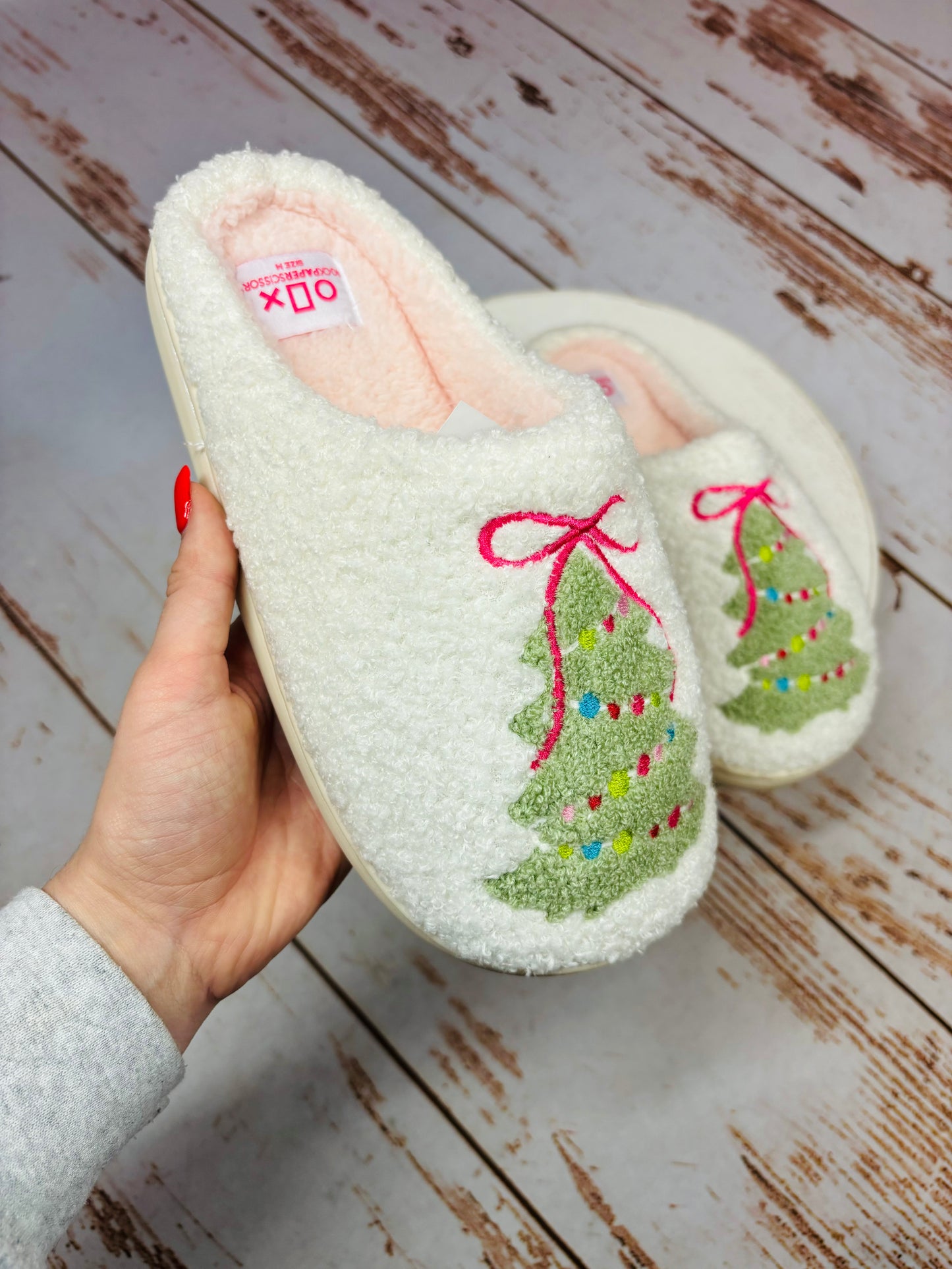 Holiday Christmas Tree Slippers