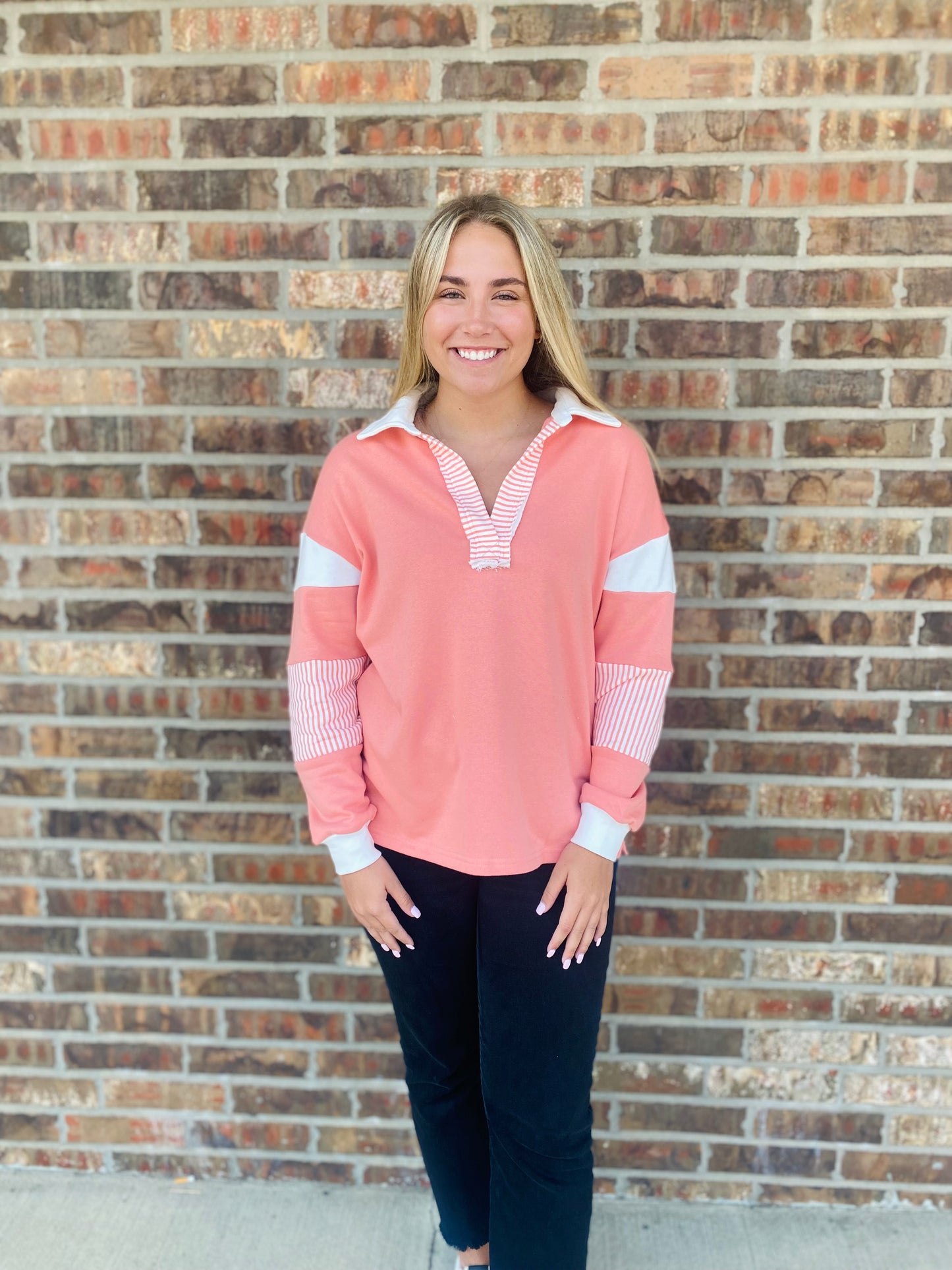 Clara's Collared Stripe Top