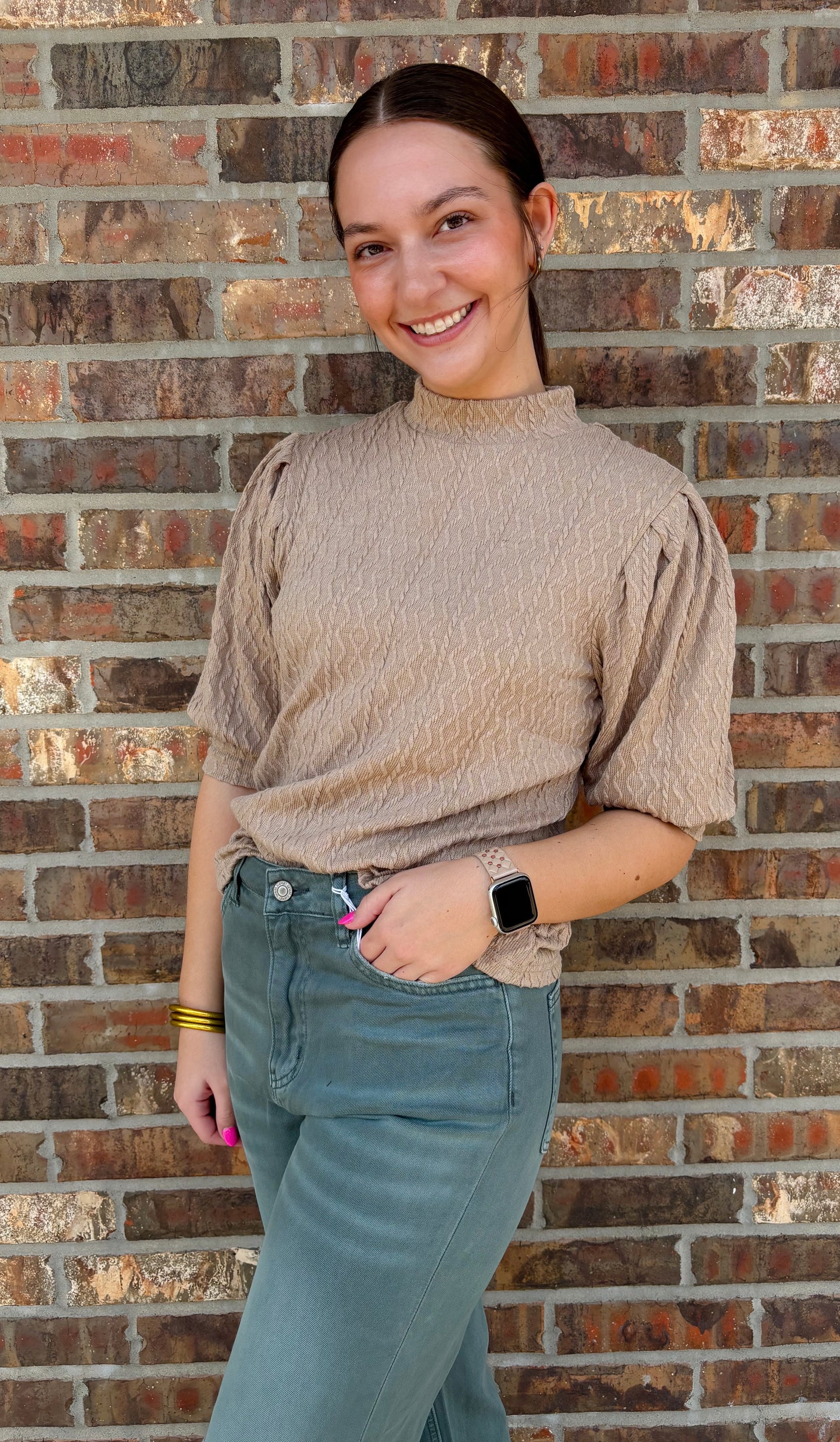 Tinley's Textured Puff Sleeve Top