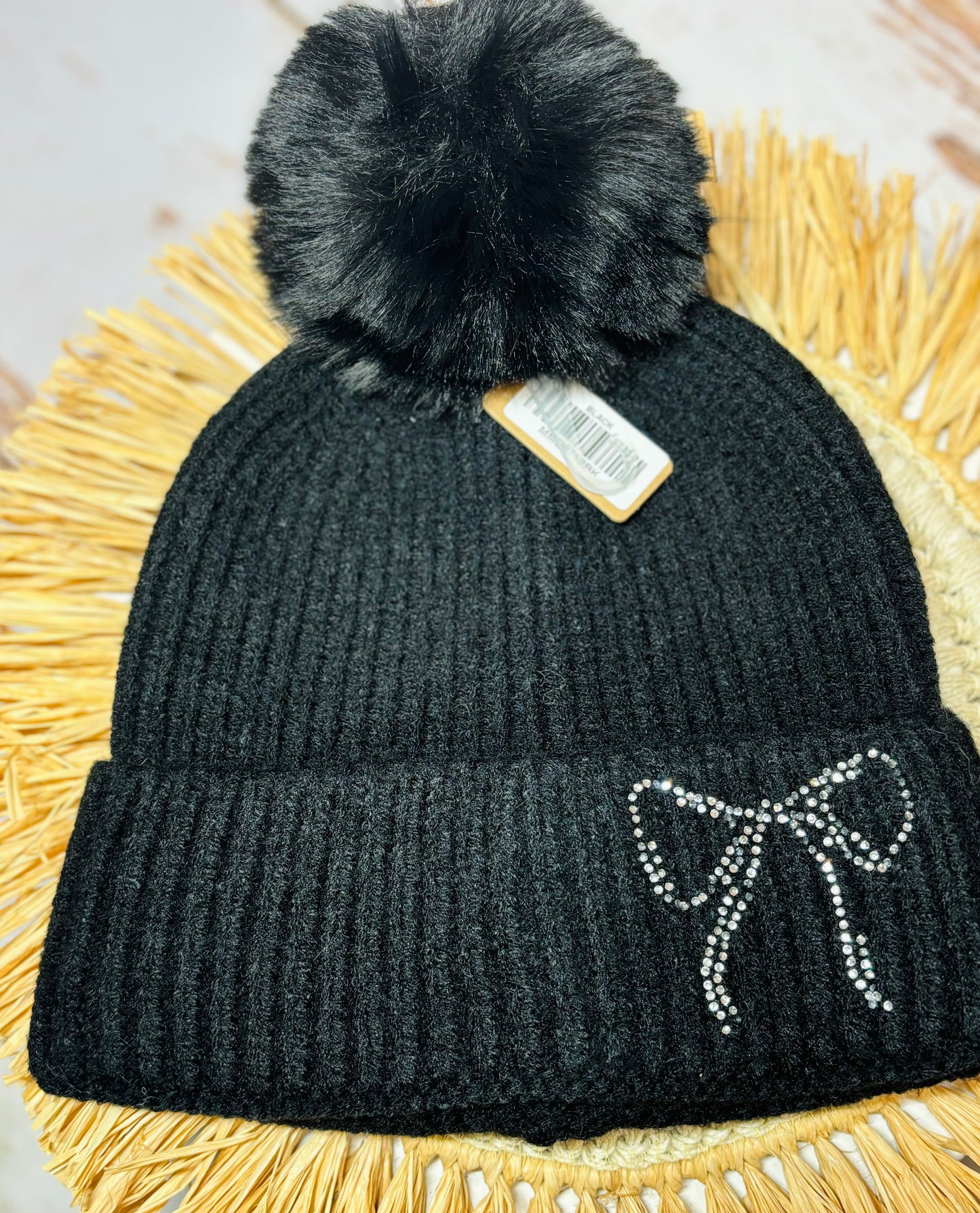 Bree's Rhinestone Bow Beanie