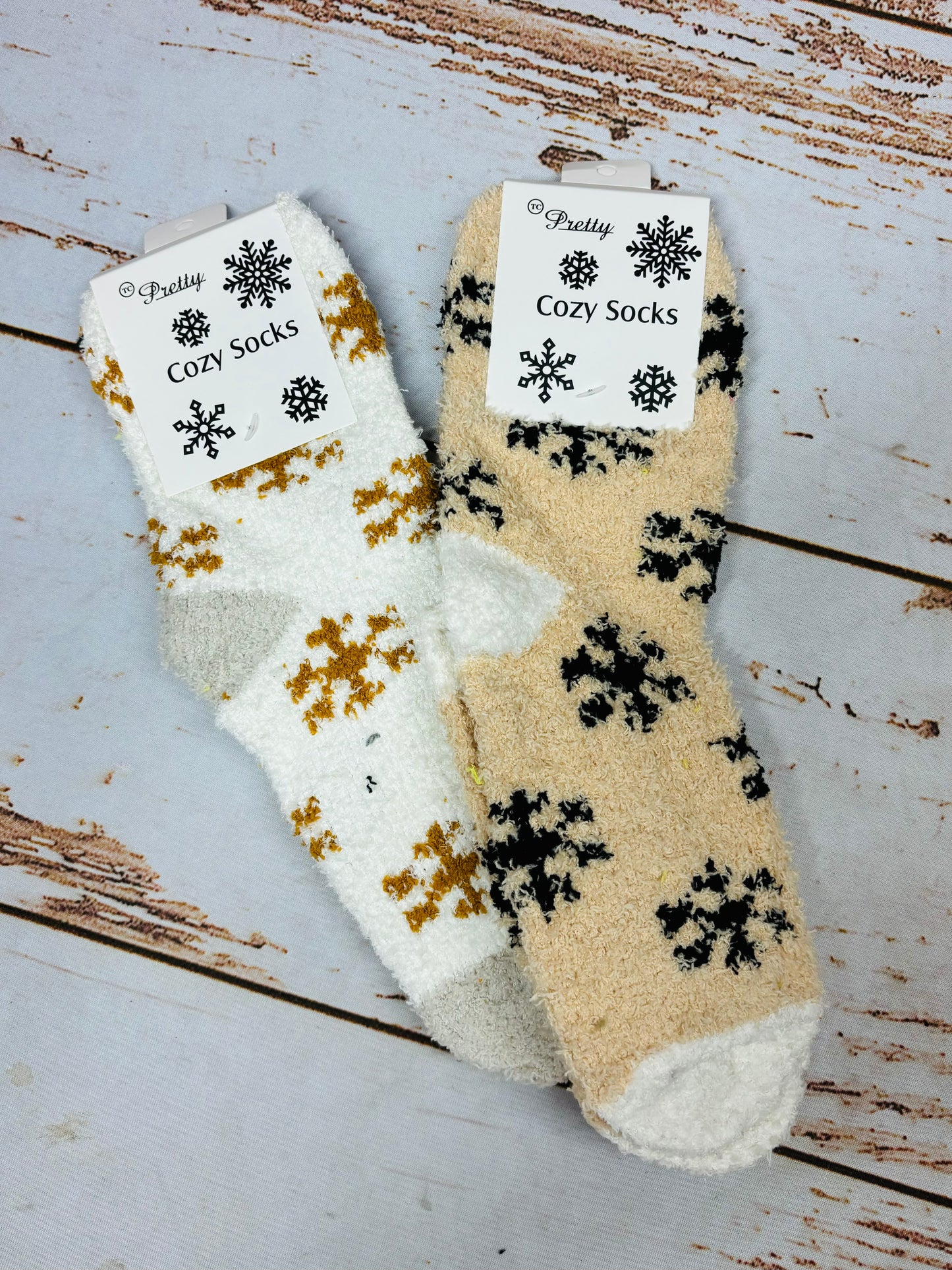 Snowflake Fuzzy Socks