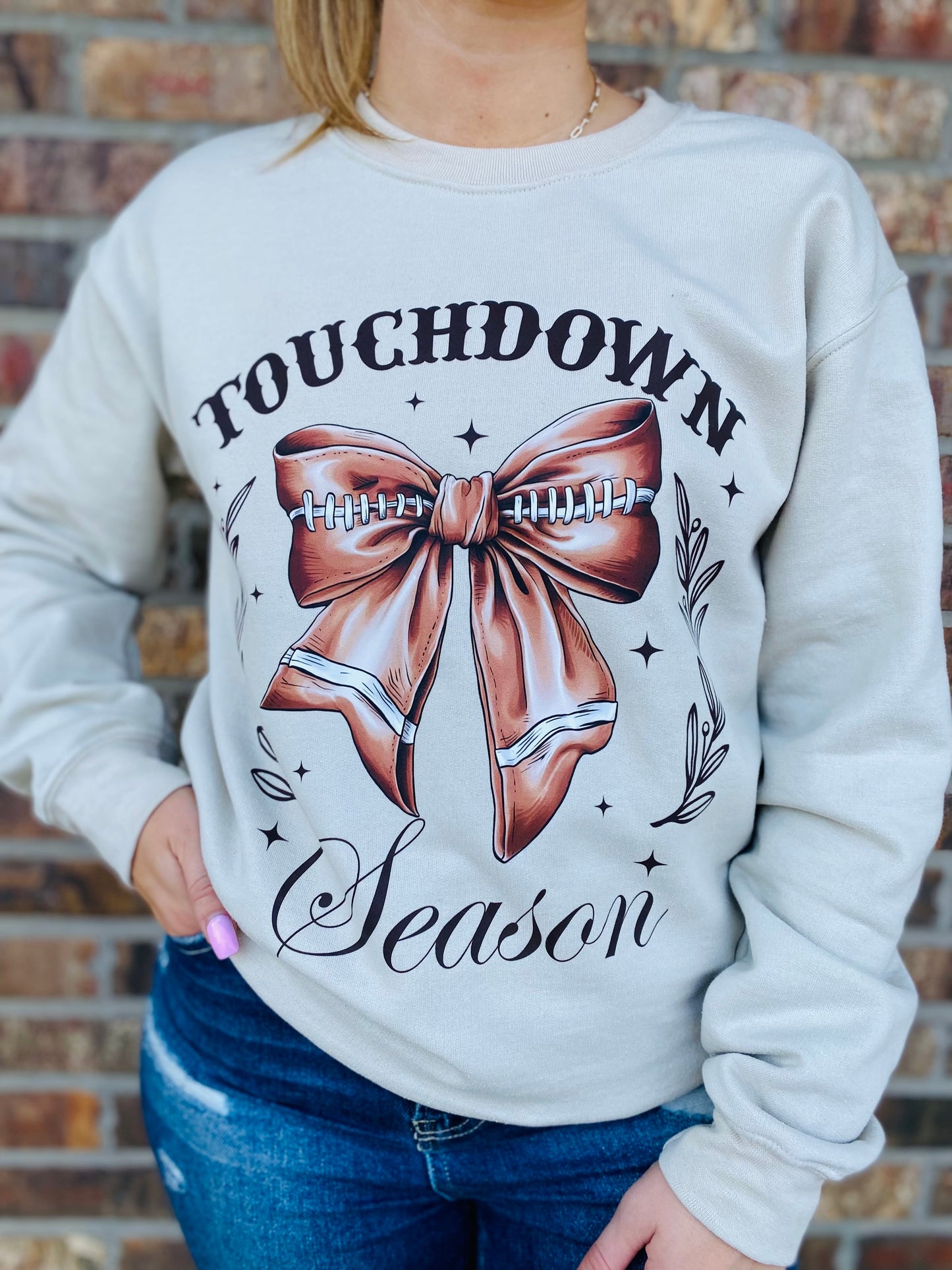 Touchdown Season Bow Sweatshirt