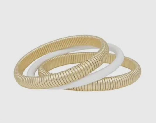 Gold & White Coated Bracelet