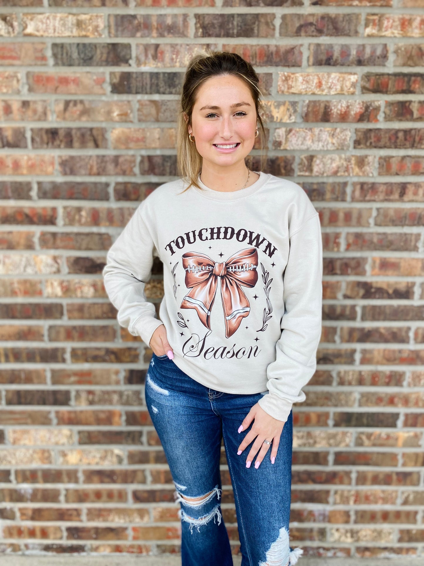 Touchdown Season Bow Sweatshirt