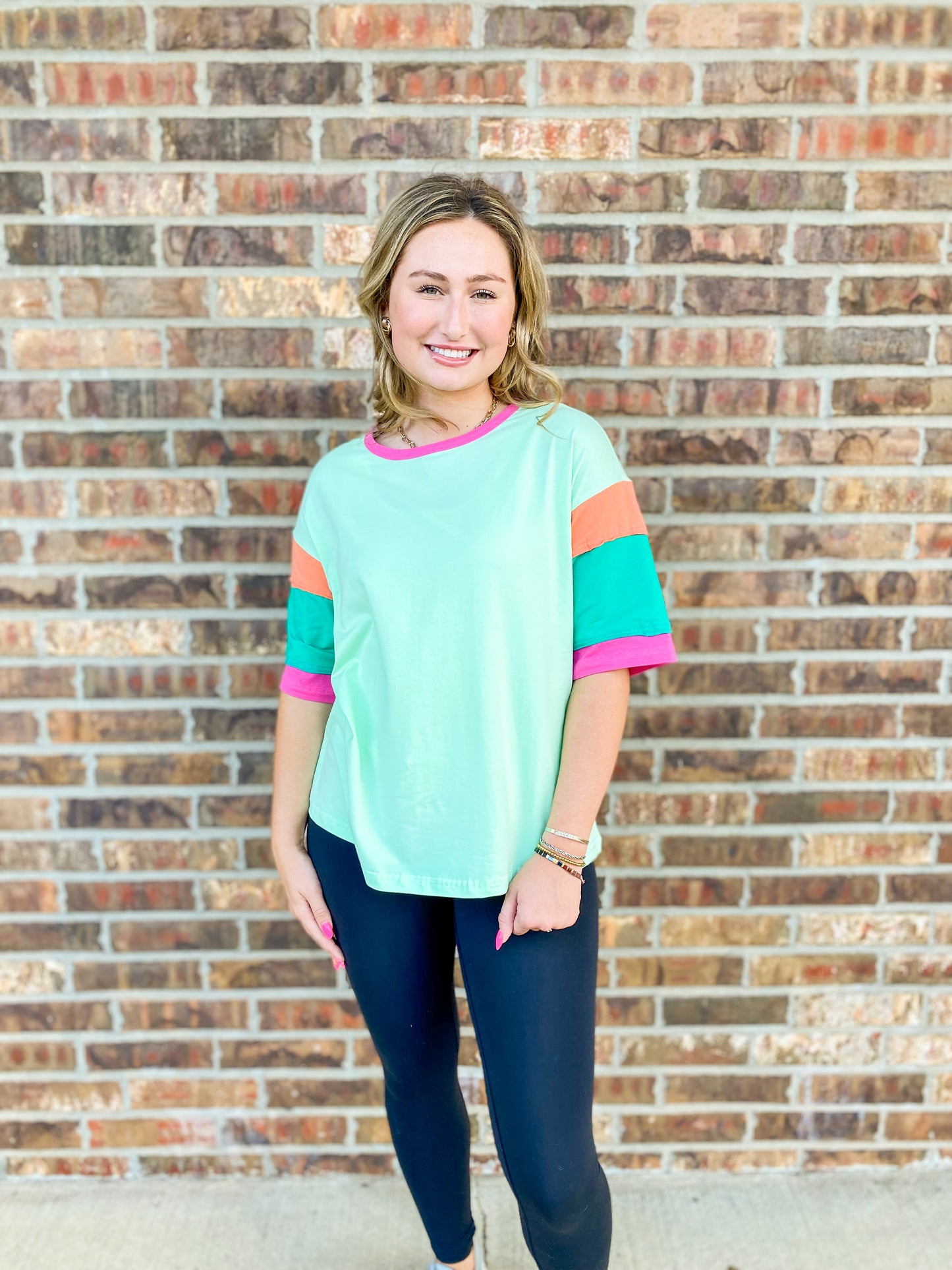 Ava Color Block Sleeve Top