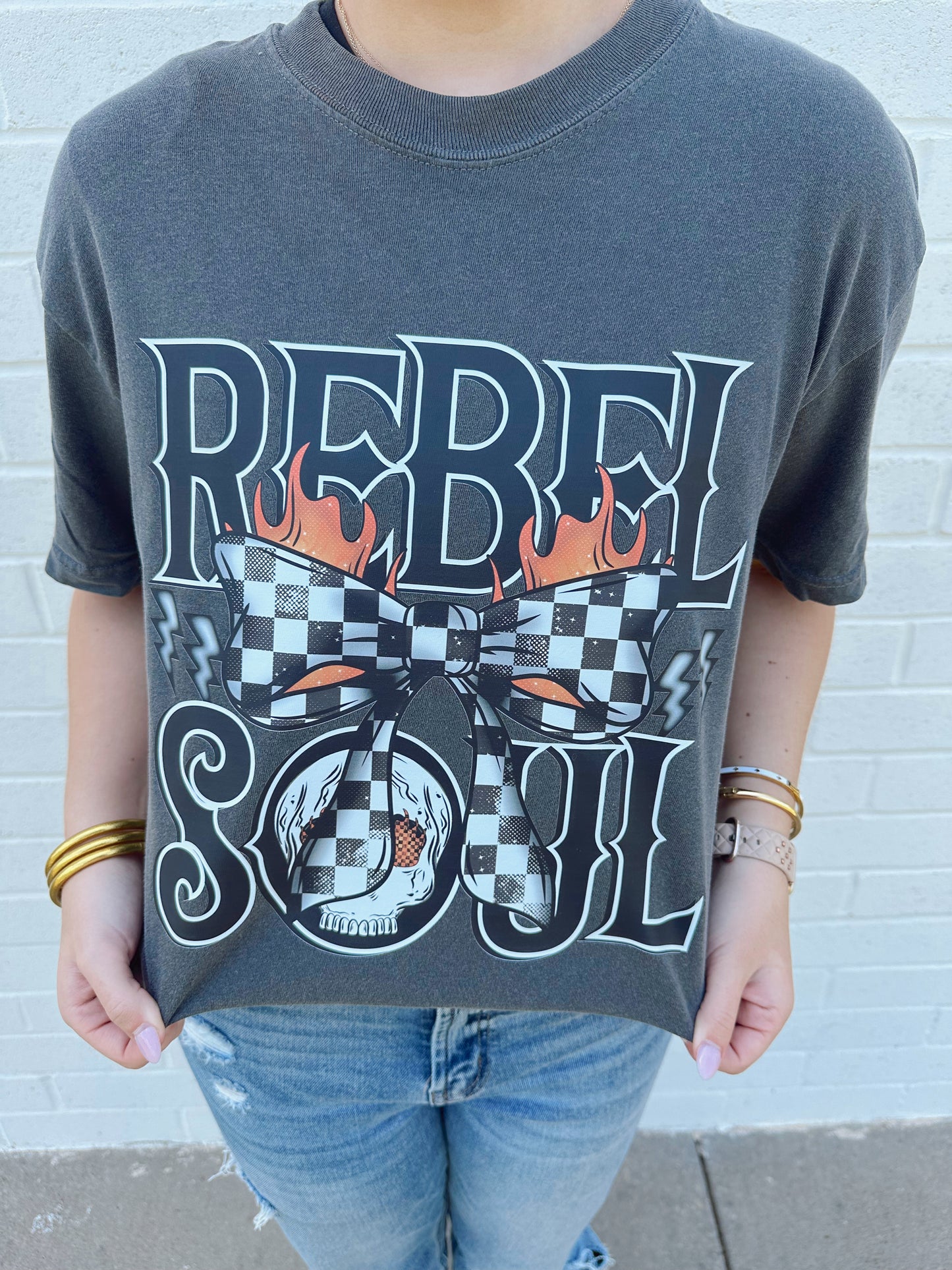 Rebel Soul Checker Bow Tee