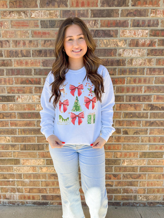 Candy Cane & Bows Sweatshirt