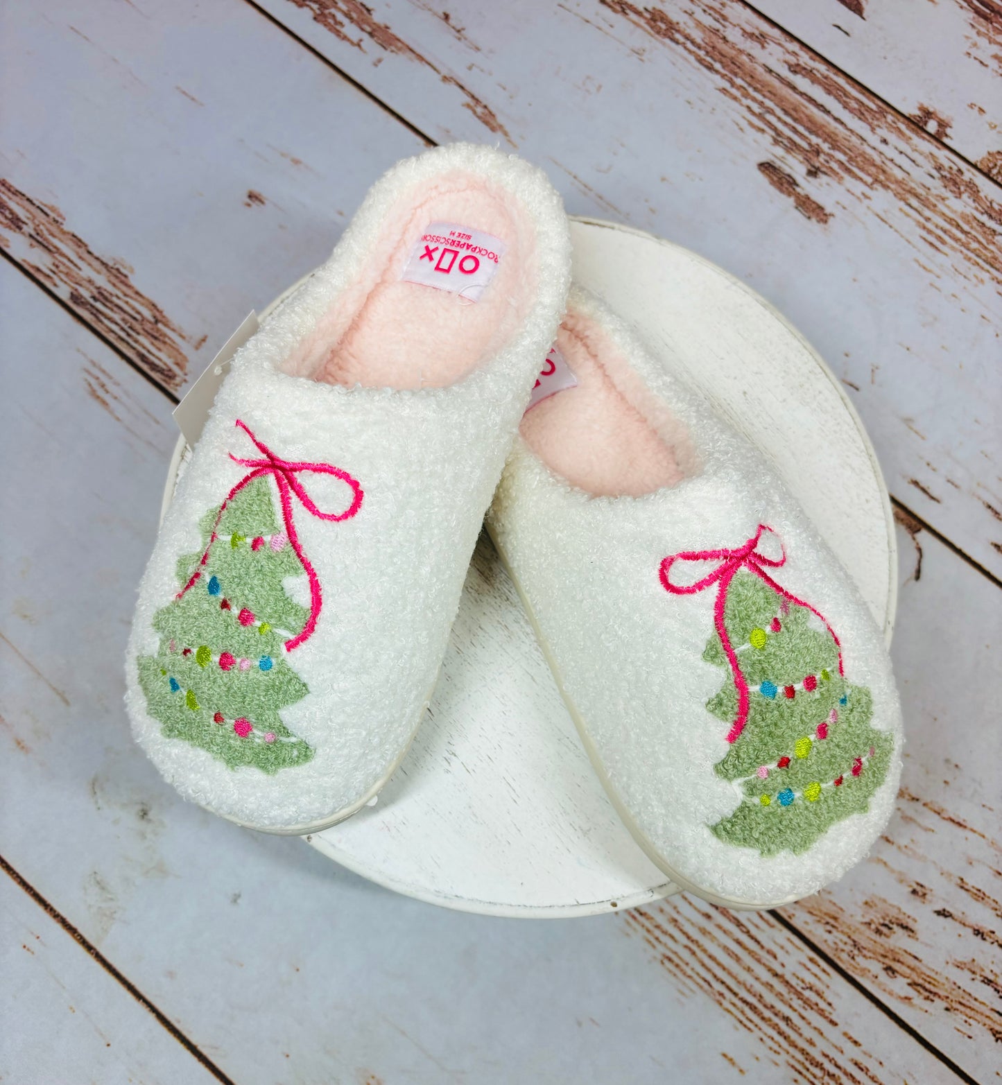 Holiday Christmas Tree Slippers