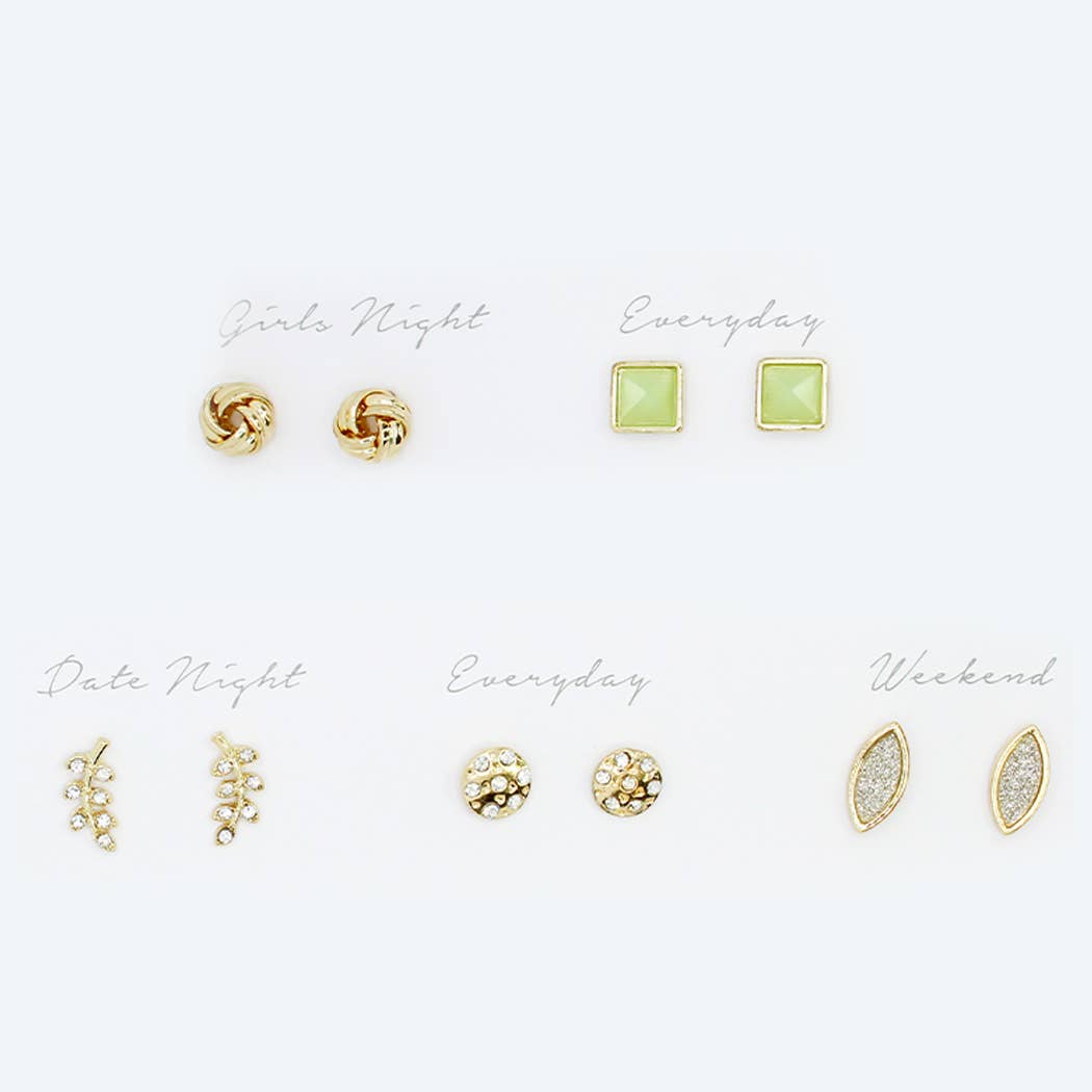 (#5) Assorted Earrings Set of 5