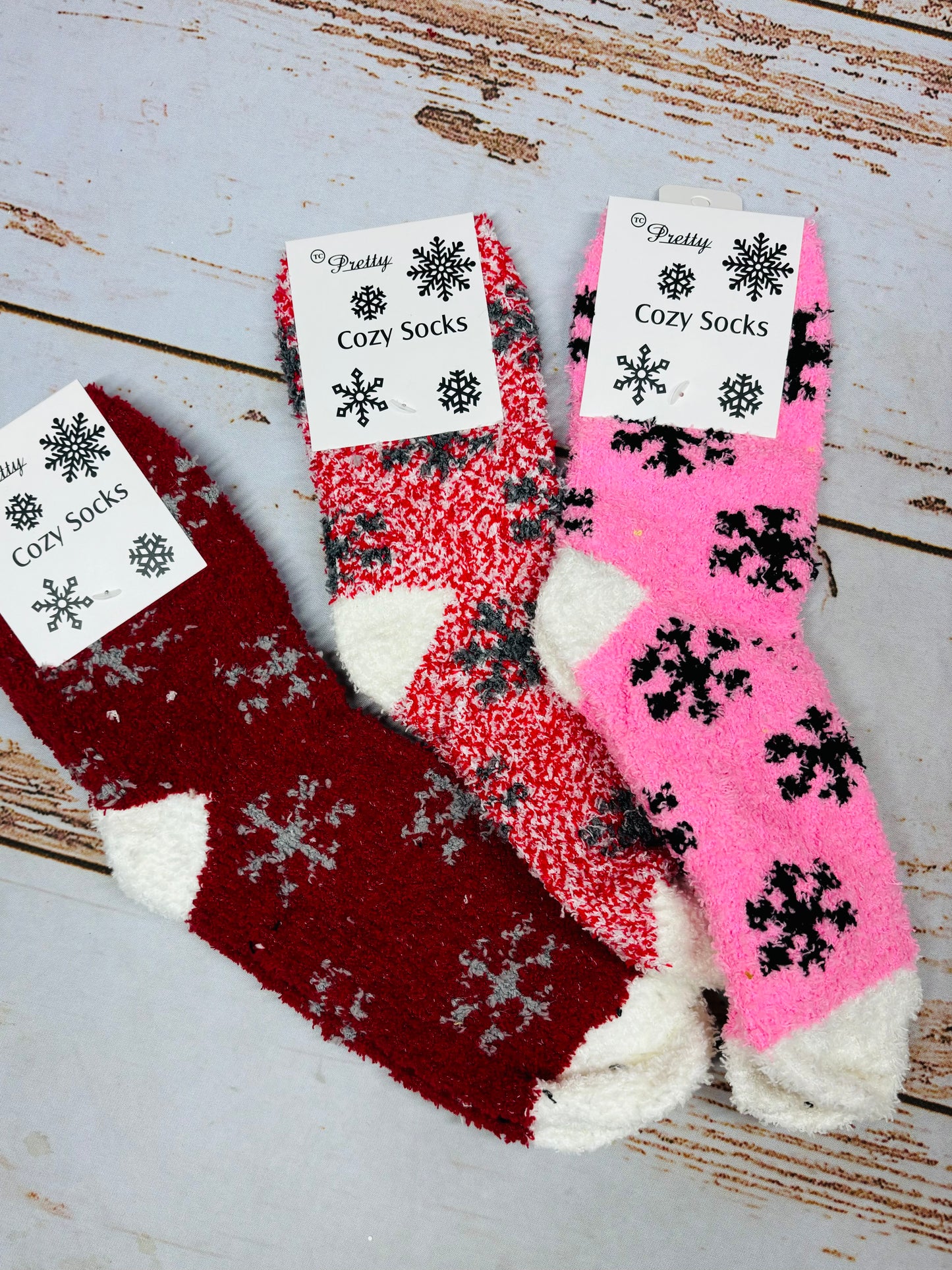 Snowflake Fuzzy Socks