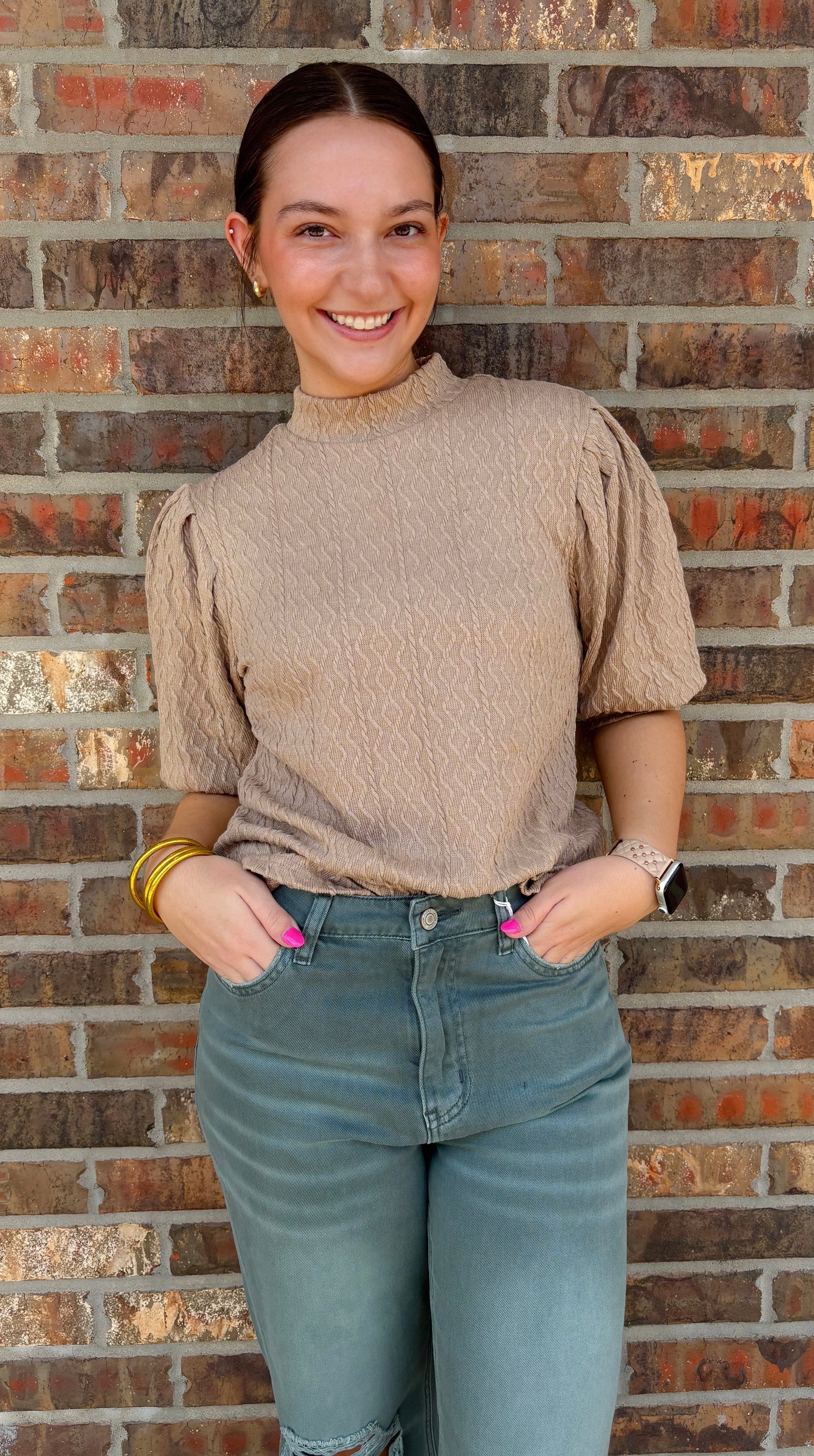 Tinley's Textured Puff Sleeve Top