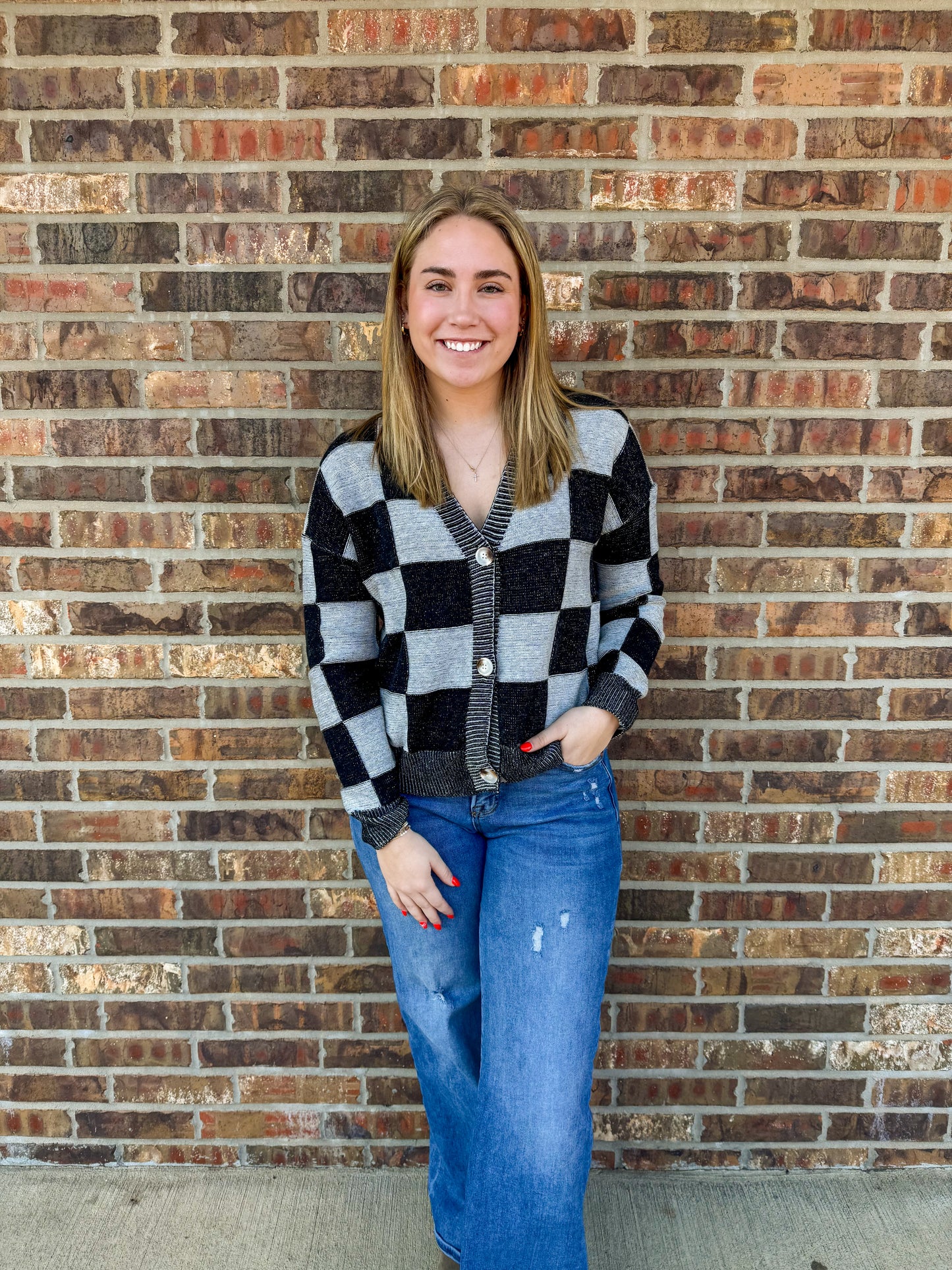 Stella Checkered Cardigan