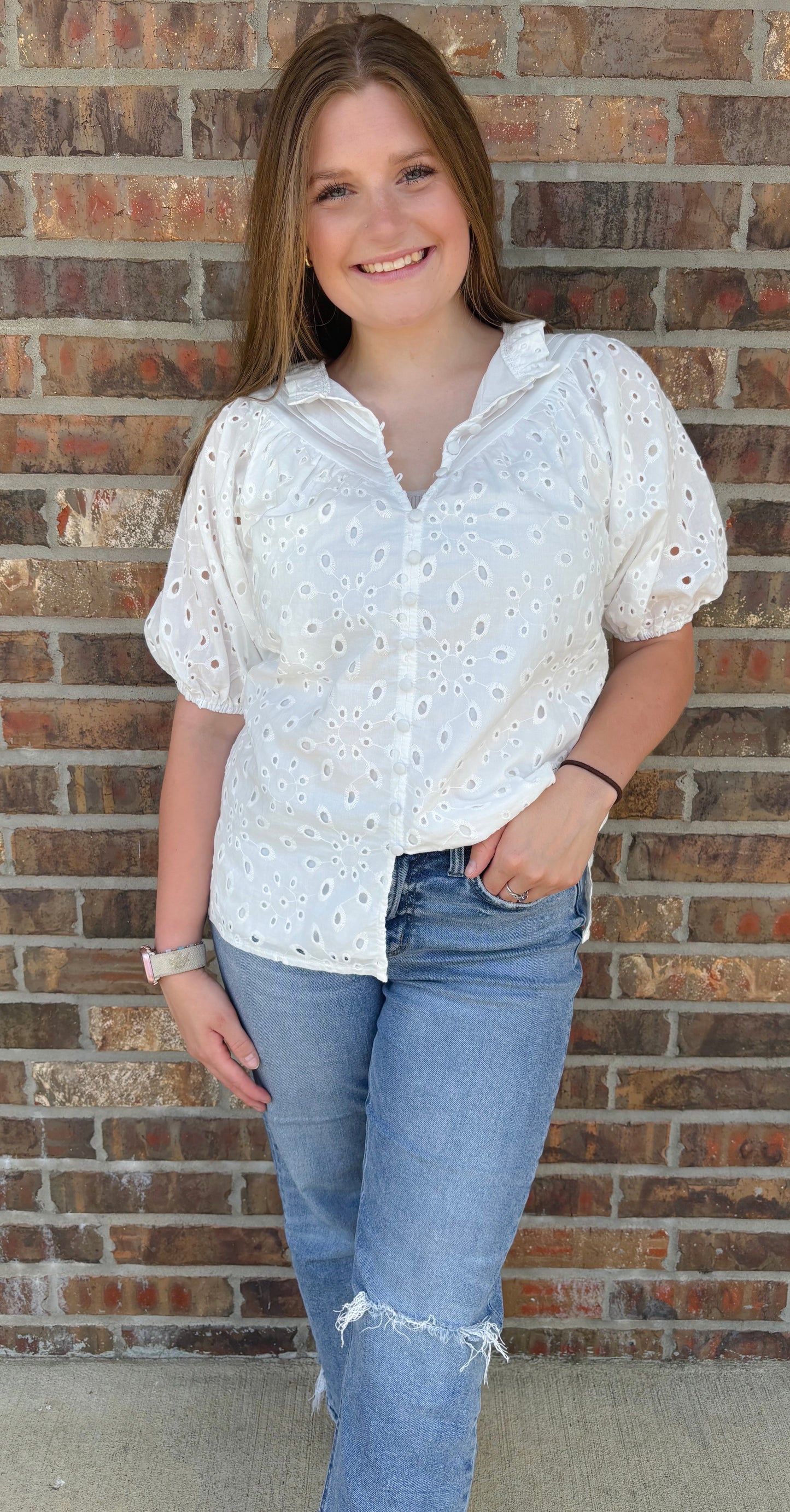 Wilma Flower Embroidered Blouse