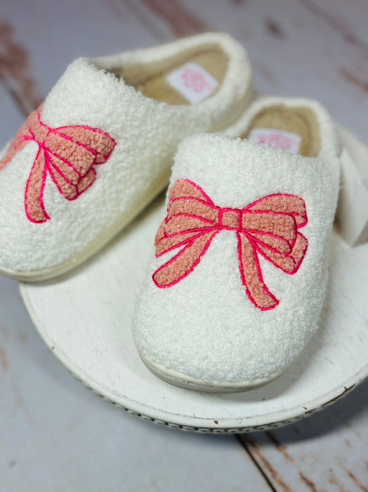 Pink Bow Slippers