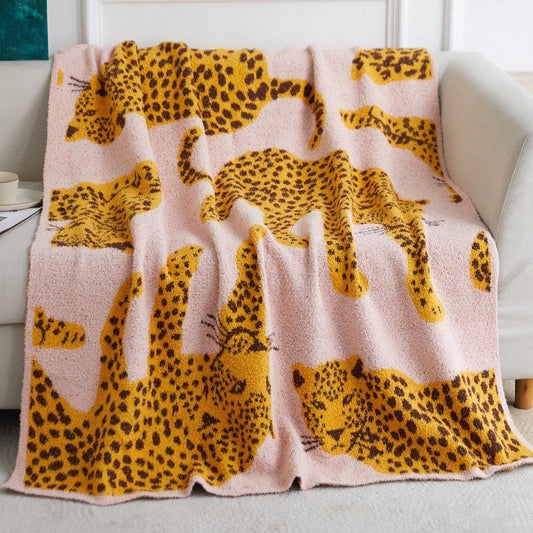 Pink Leopard Throw Blanket
