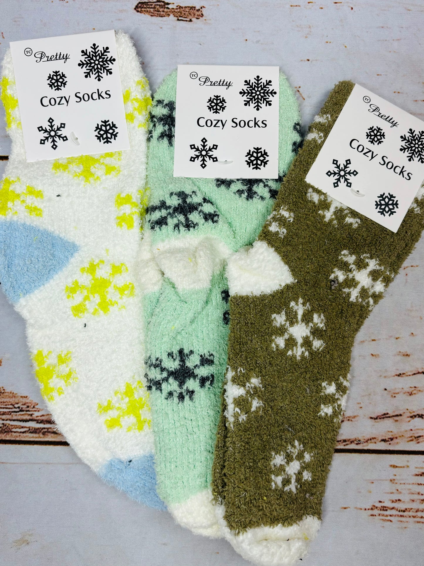 Snowflake Fuzzy Socks