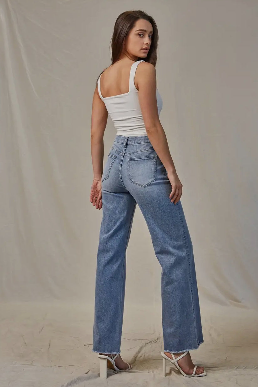 Heather High Wide Leg Super Soft Jean