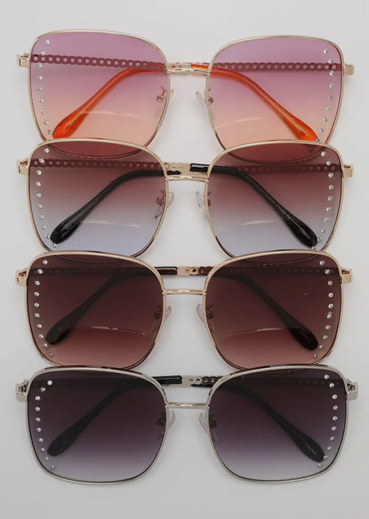 Embellished Square Sunglasses