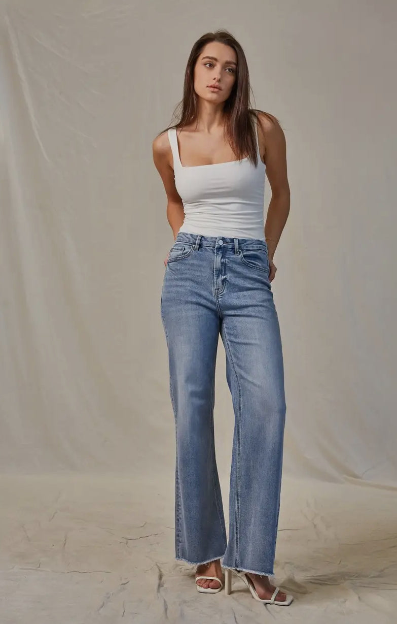 Heather High Wide Leg Super Soft Jean