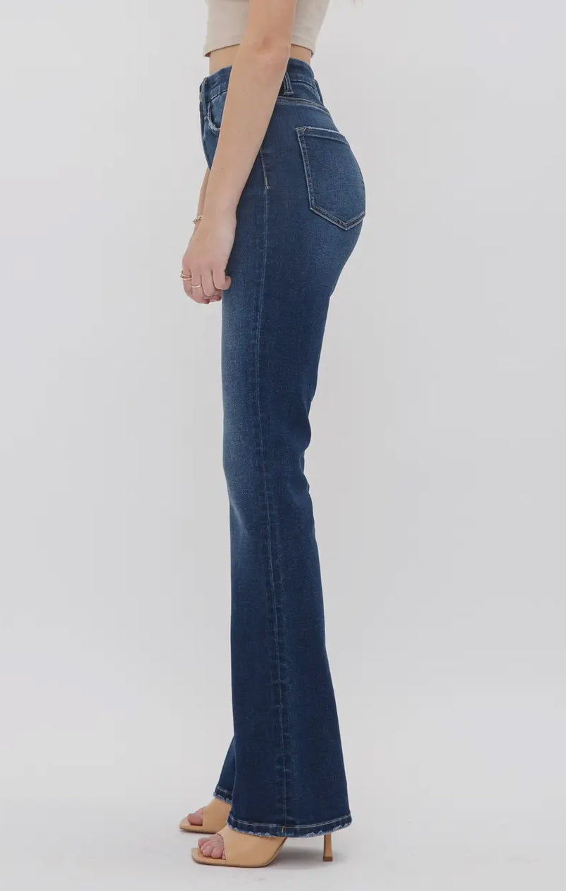 Queenie High Rise Boot Cut Jeans