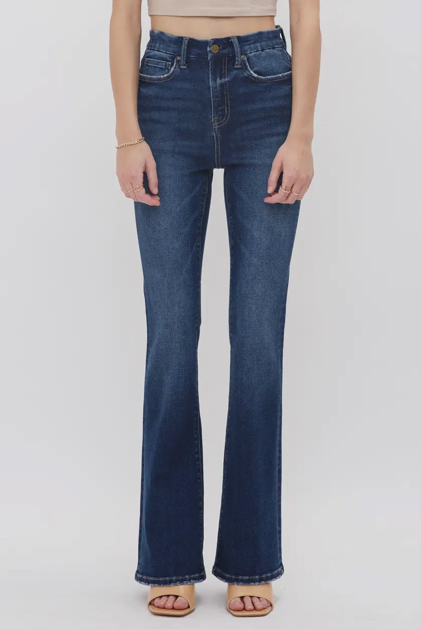 Queenie High Rise Boot Cut Jeans