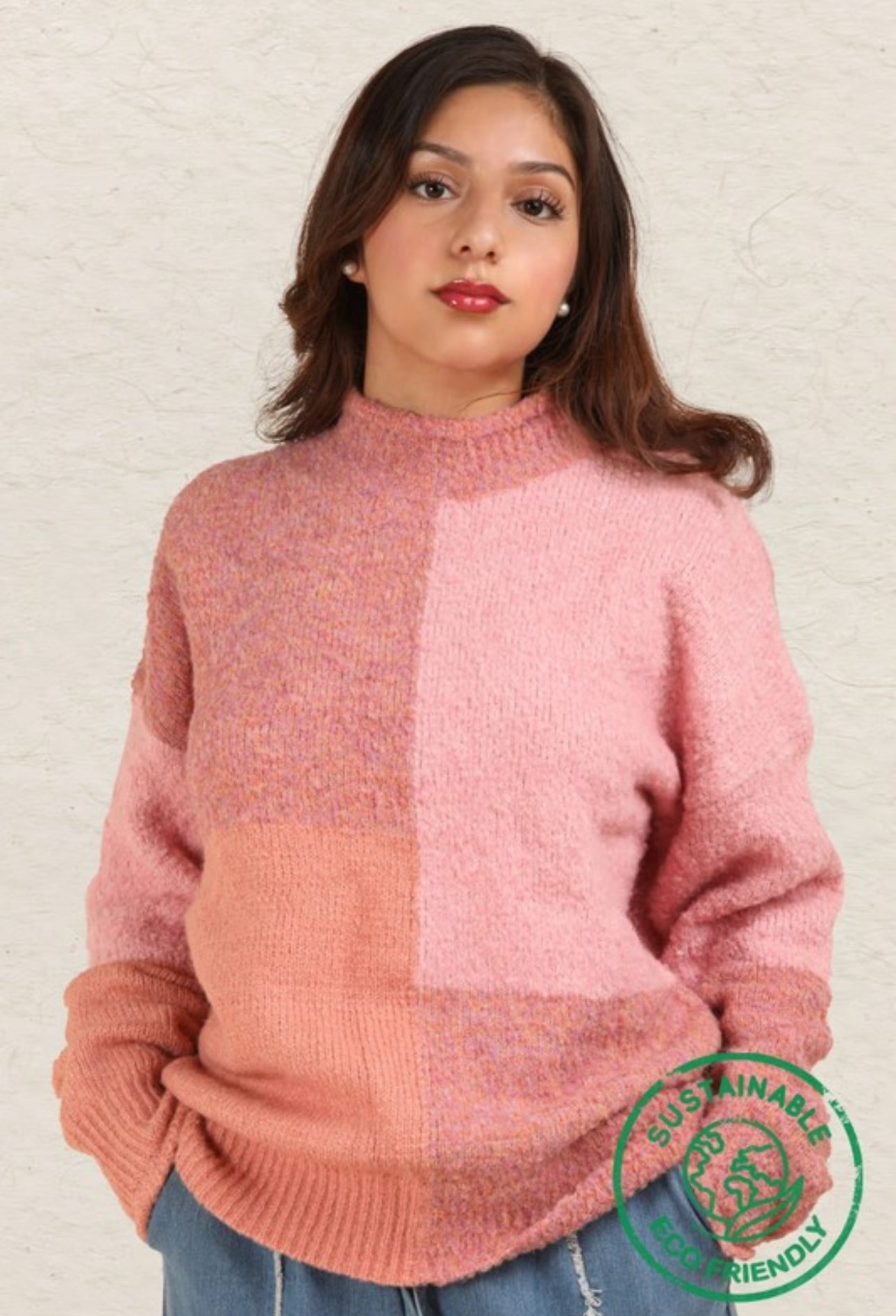 Color Block Cozy Knit Sweater