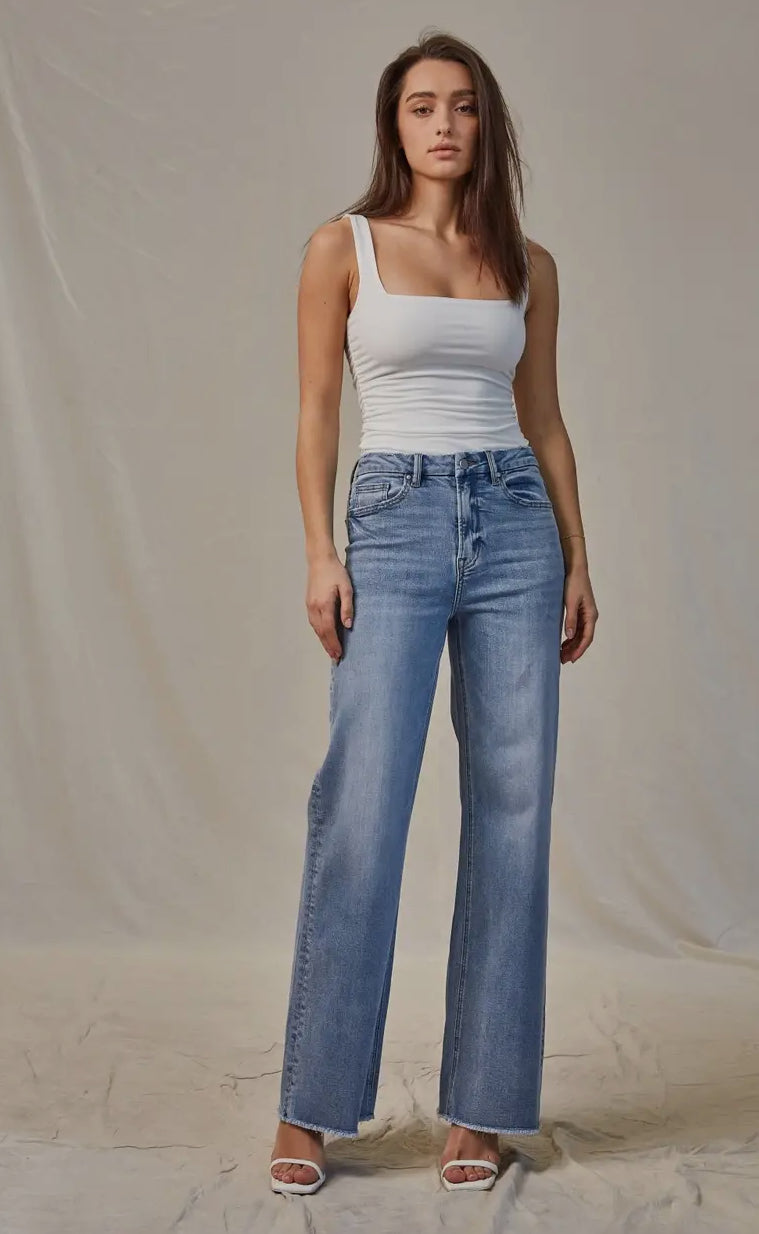 Heather High Wide Leg Super Soft Jean