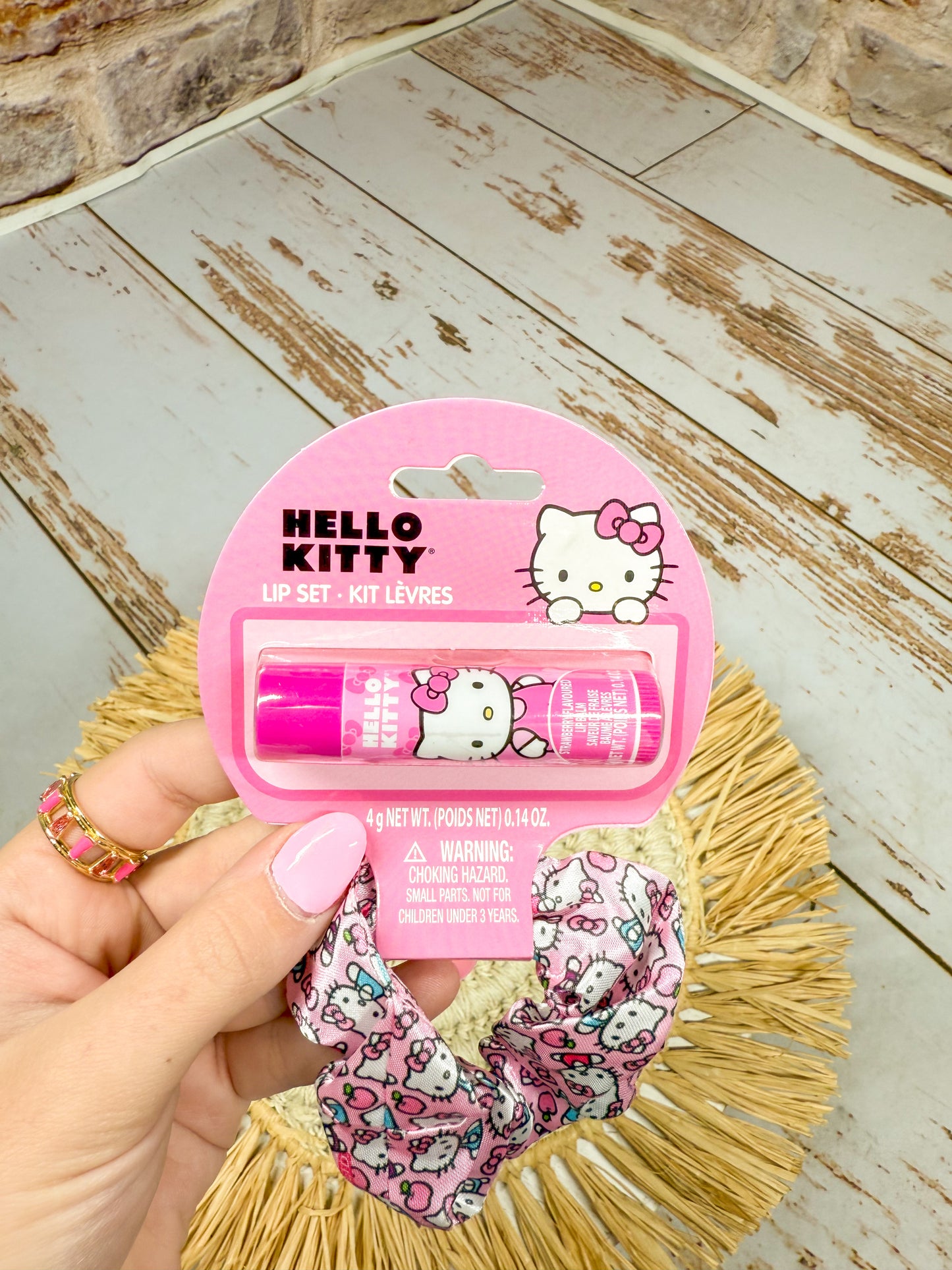 Hello Kitty Scrunchies & Lip Set