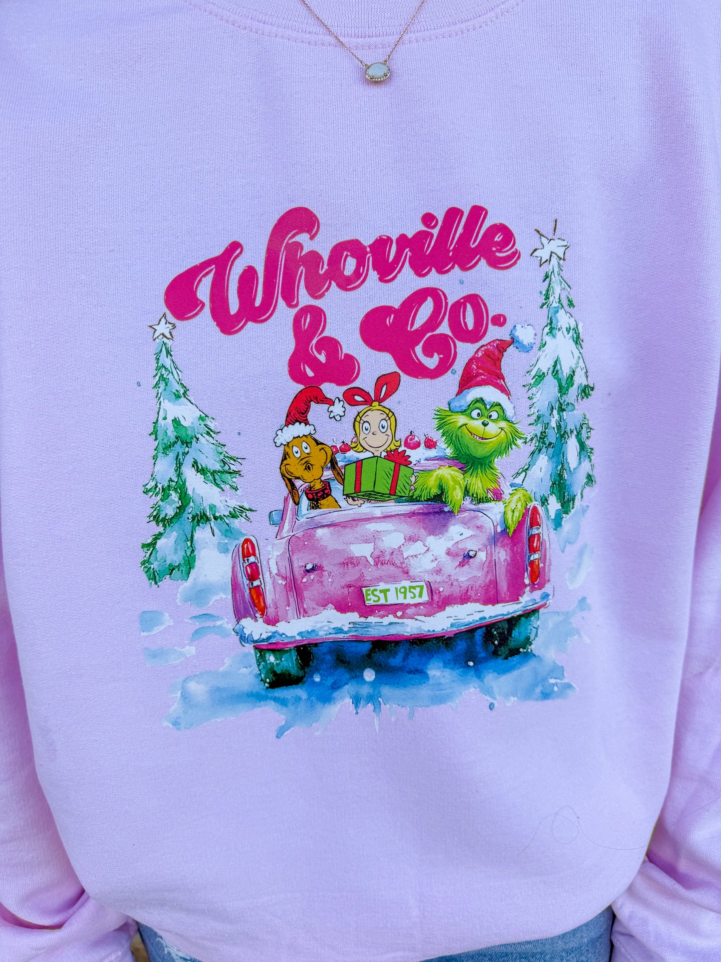 Pink Truck & Grinch Sweatshirt