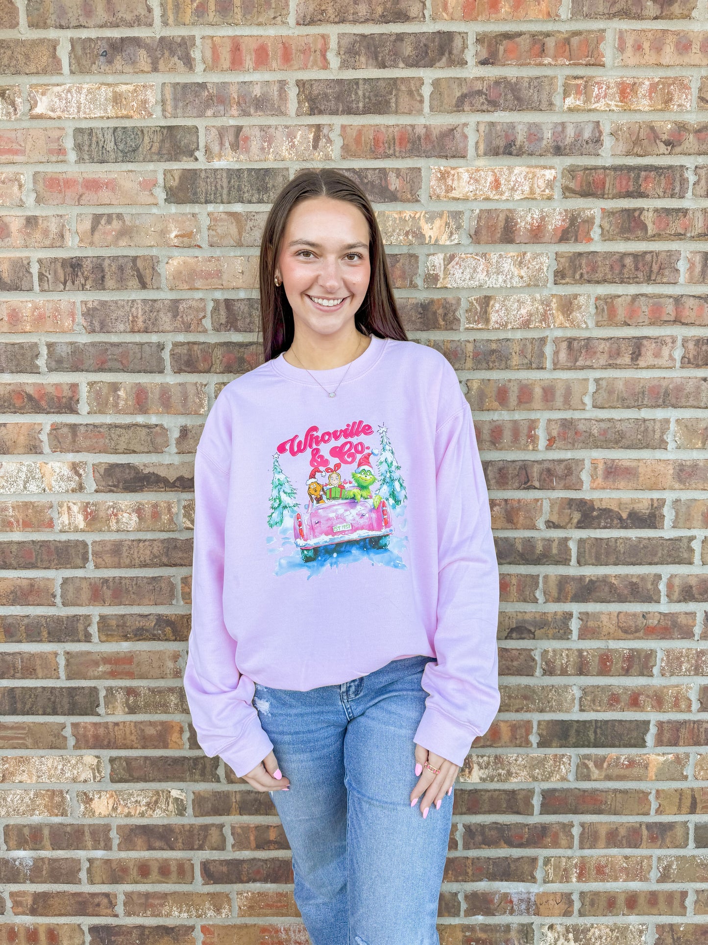 Pink Truck & Grinch Sweatshirt