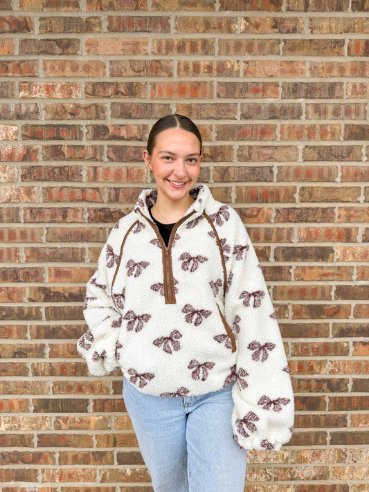 Ava Sherpa Bow Pullover