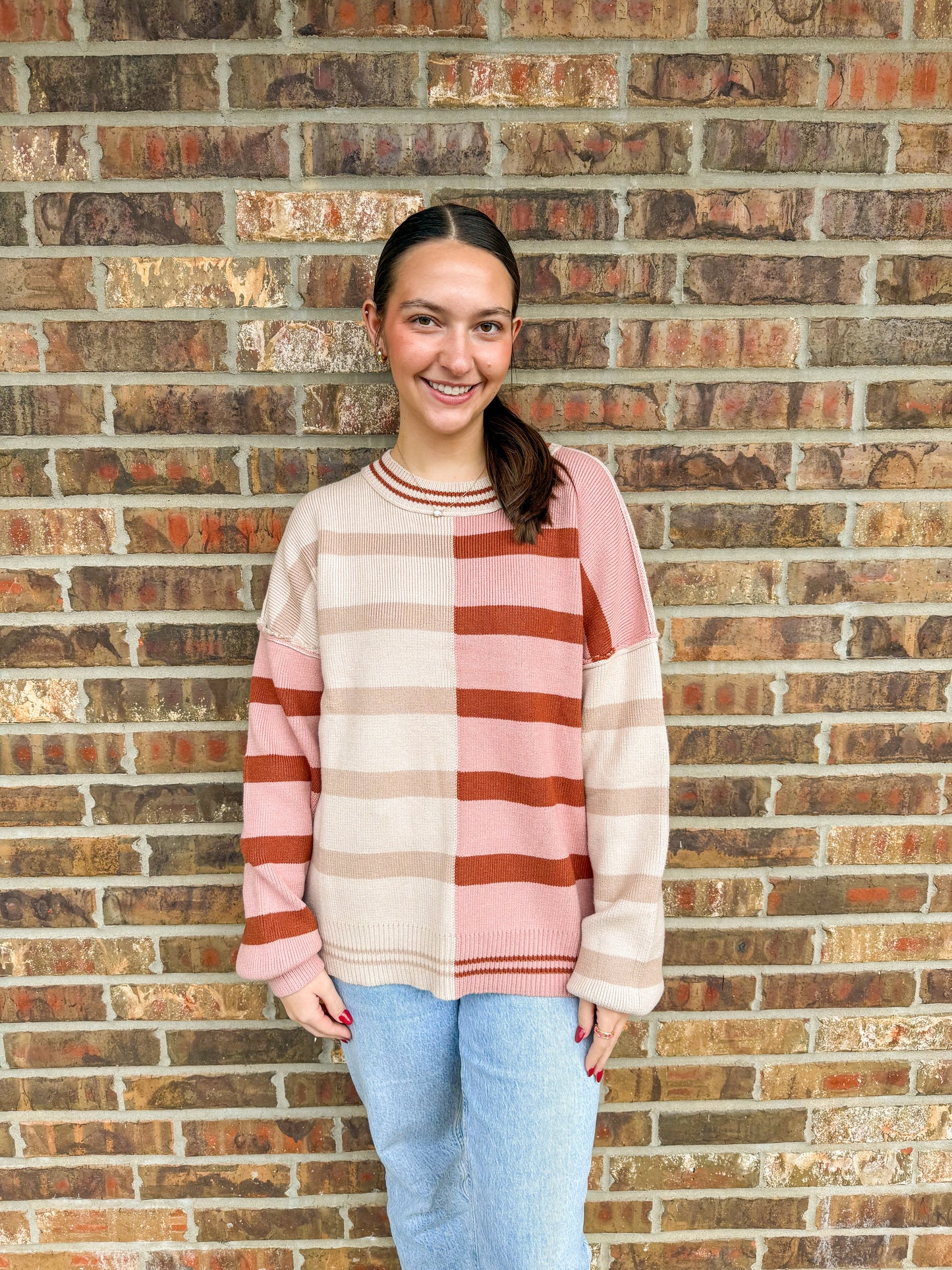 Anna Split Stripe Sweater