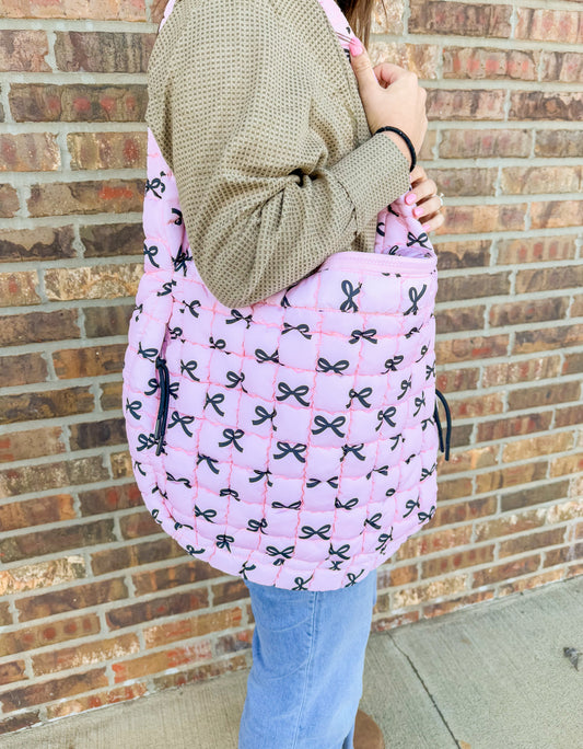 Pink Bow Tote Bag