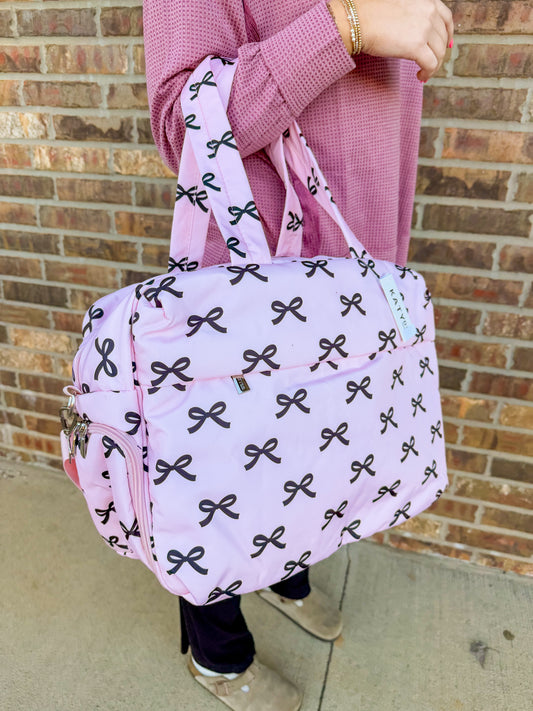 Pink Mini Bow Weekender Bag