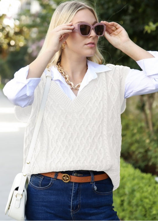 Kaci Ribbed Sweater Vest