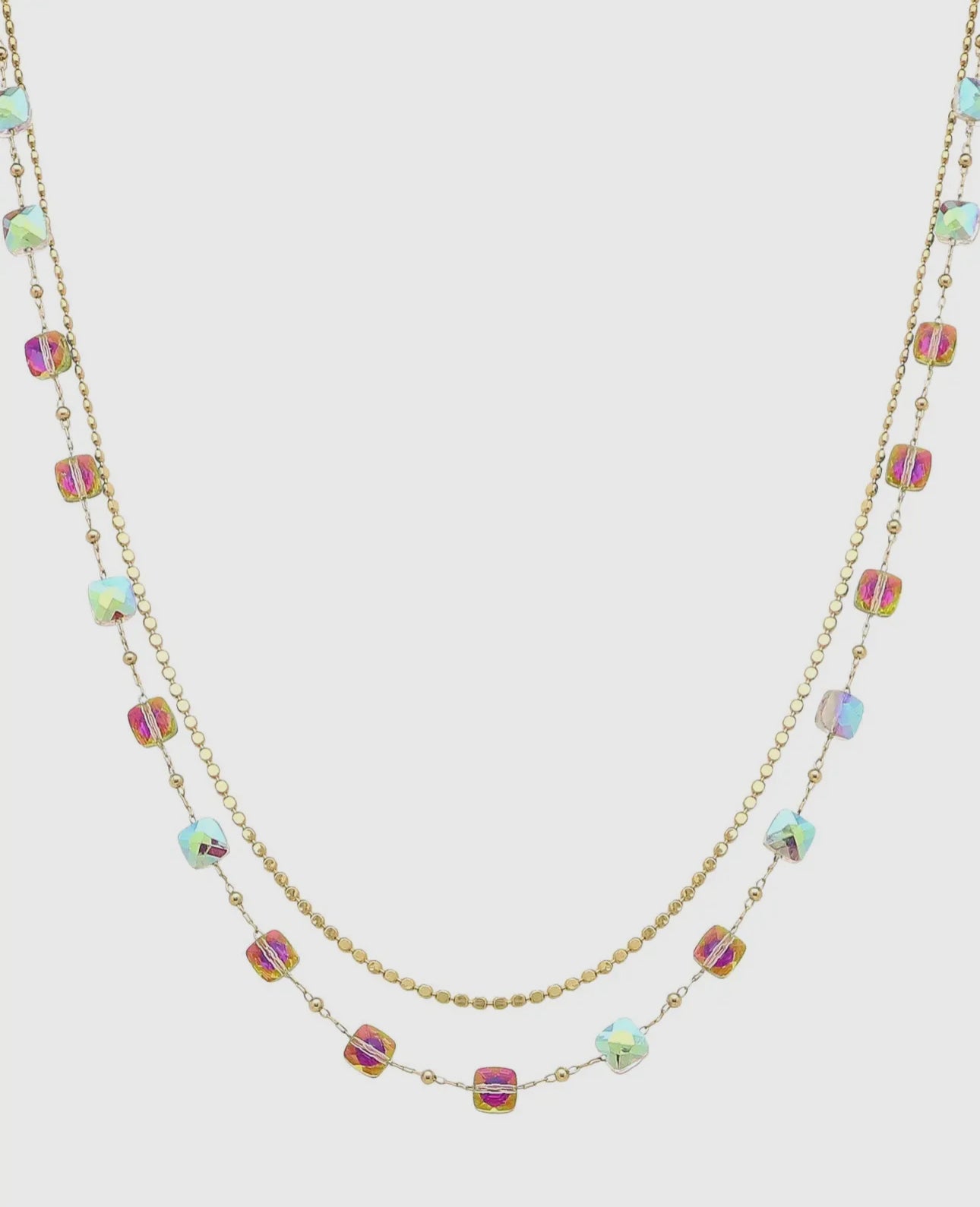 Layered Iridescent Necklace