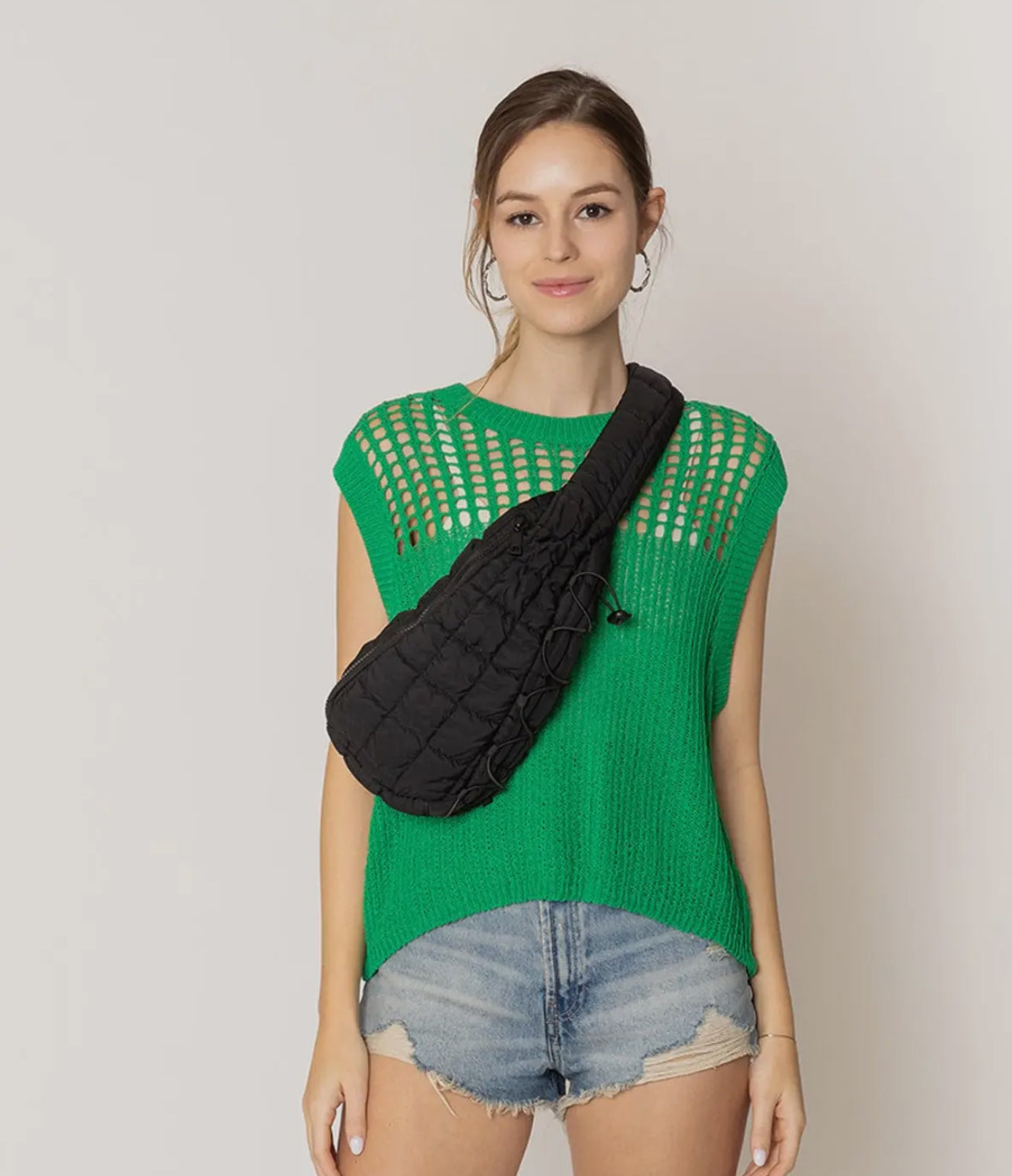 Brielle Quilted Puffer Sling Bag