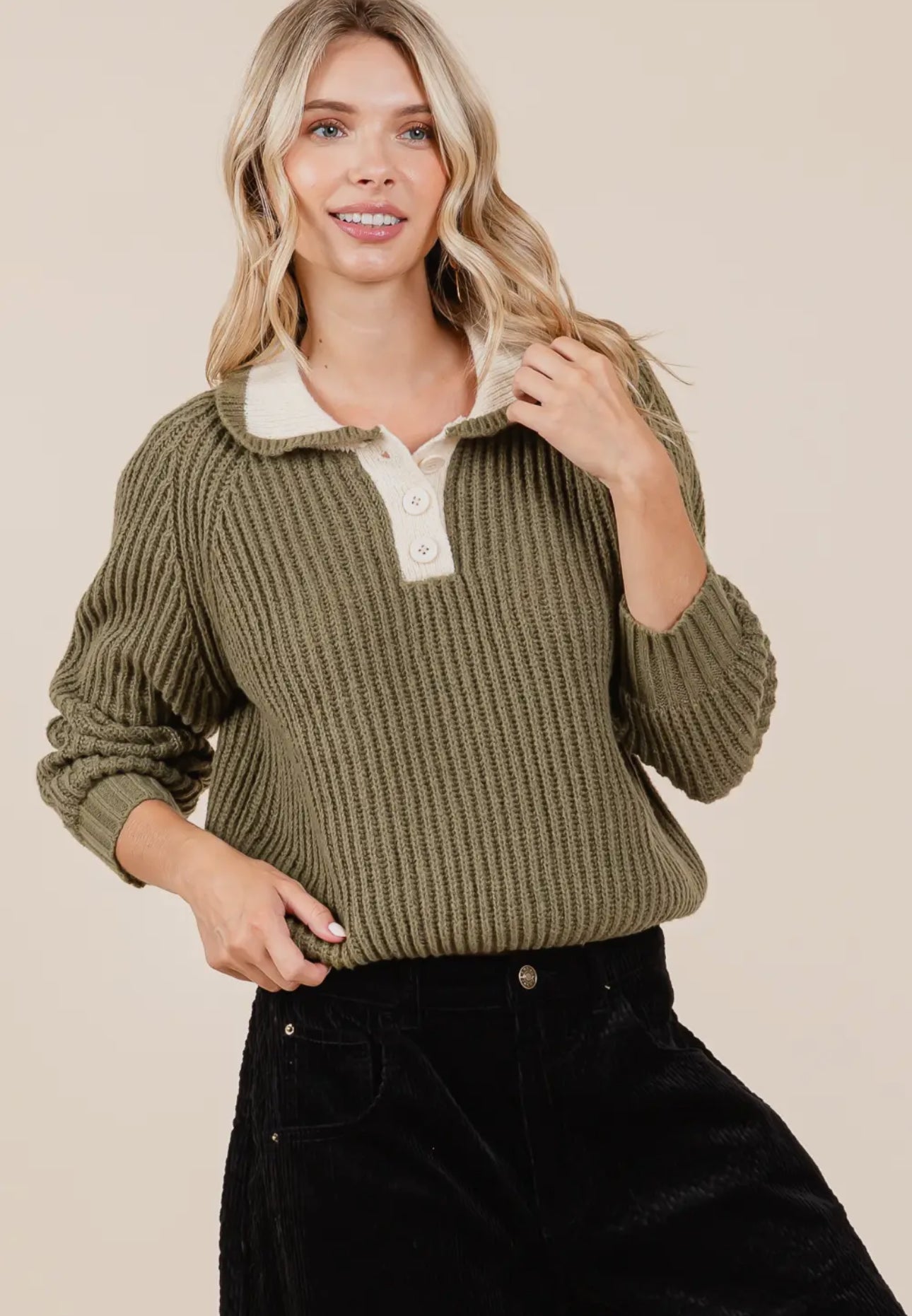 Kate Knit Polo Sweater