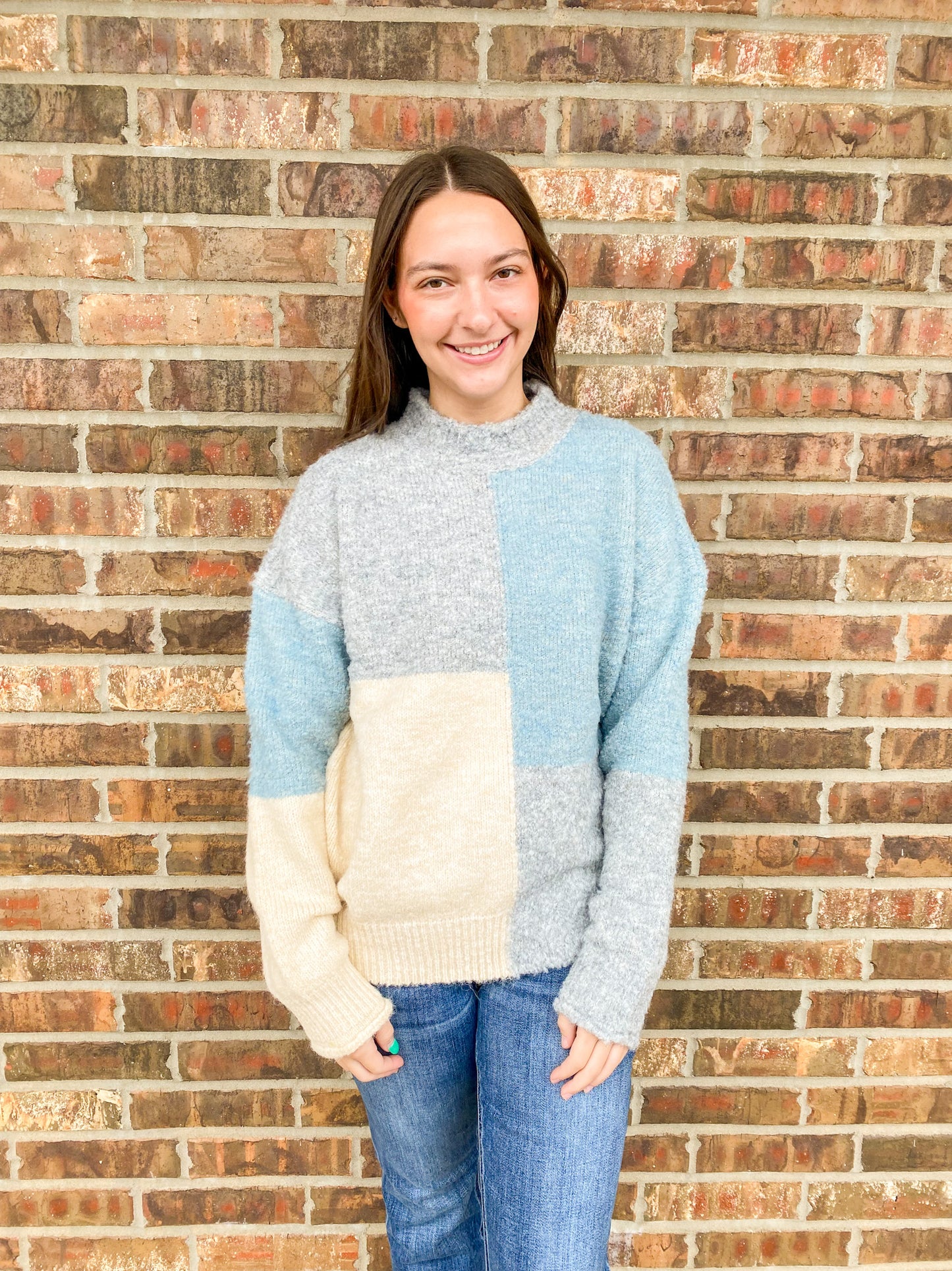 Color Block Cozy Knit Sweater