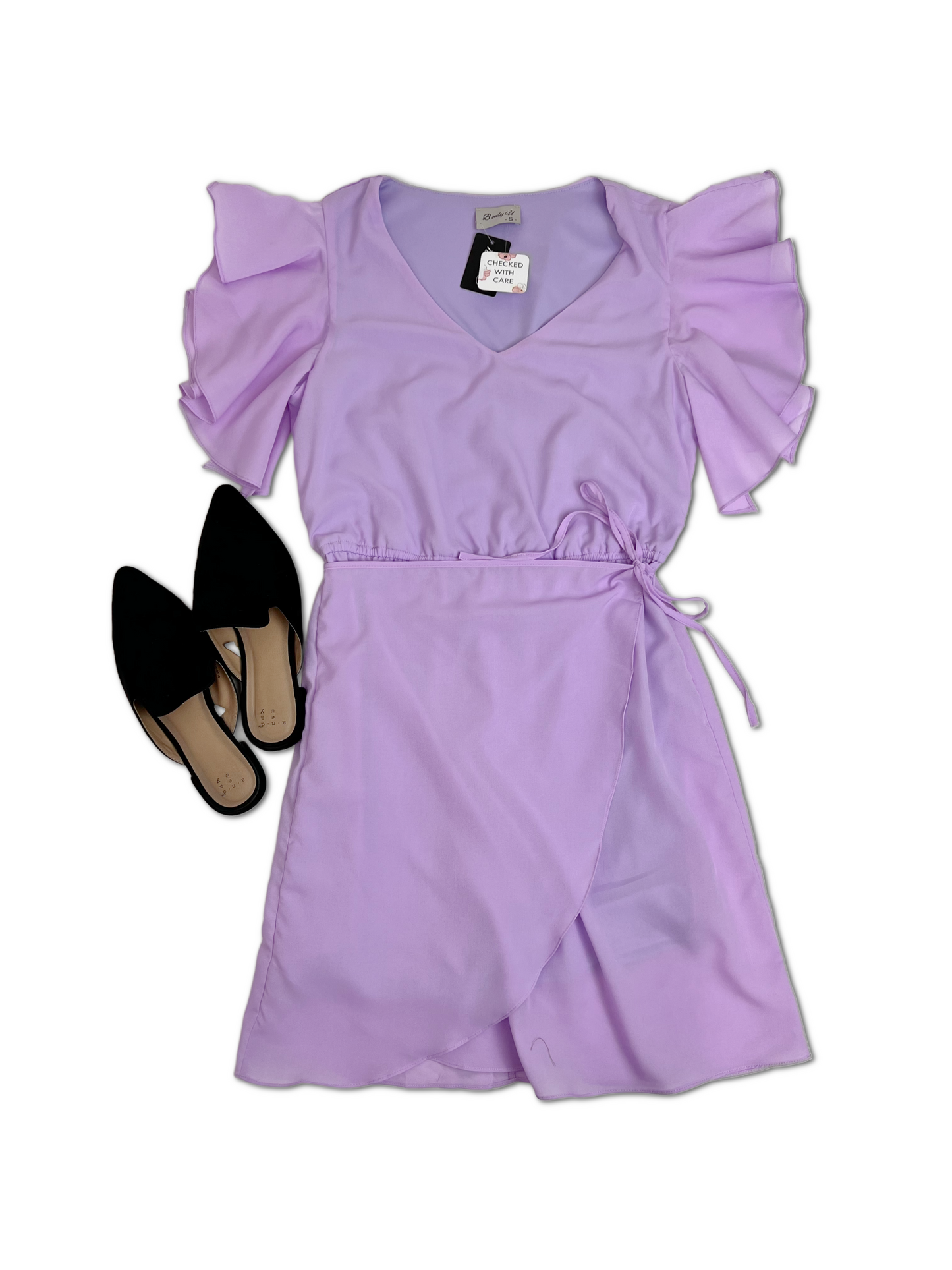 Flutter Wrap Dress - Lavender