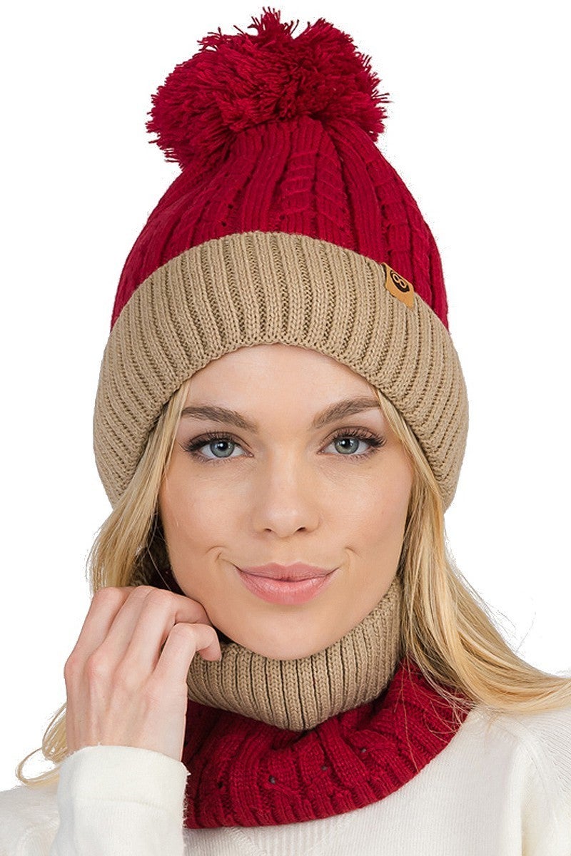 Knitted Beanie & Neck Warmer Set