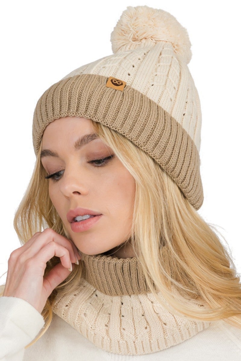 Knitted Beanie & Neck Warmer Set